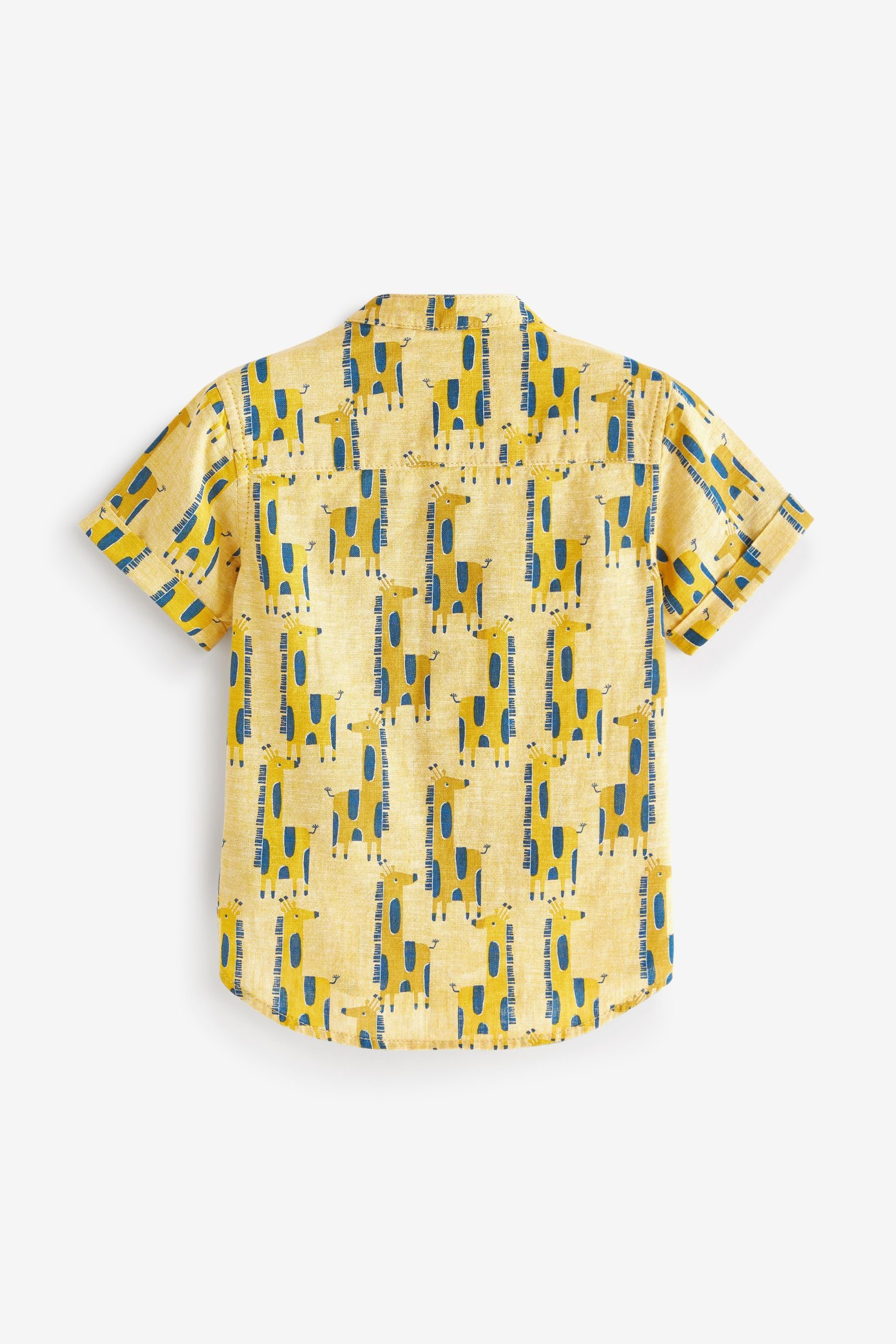 Next Kurzarmhemd Yellow Kurzärmliges, bedrucktes (1-tlg) Hemd