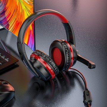 HOCO W103 Kopfhörer mit Mikrofon 3,5mm Stereo USB Headset für PC, Laptop Gaming-Headset