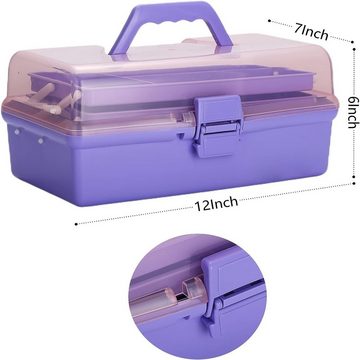 yozhiqu Aufbewahrungsbox Aufbewahrungsbox durchsichtigem Kunststoff, Mehrzweck-Aufbewahrungsbox (1 St), Multifunktionaler Kunst-Werkzeugkasten, tragbarer großer Malkasten