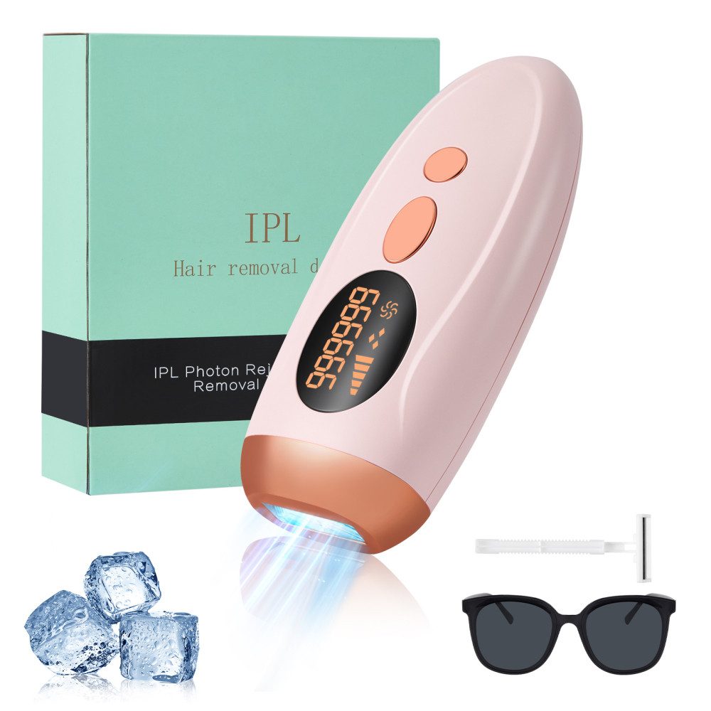 i@home IPL-Haarentferner Haarentfernungsgerät mit Ice-Cooling-Technologie, für Haarentfernung zu Hause, 5 Energiestufen, 999 Mio. Blitze
