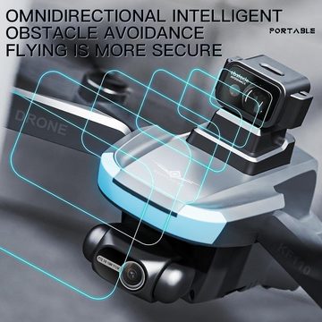 Teeggi KF110 mit Kamera, Wiegt nur 230 Gramm,360° Laser Hindernisvermeidung Drohne (4K, GPS+Optical FlowDual PositioningProfessioneller mit Bürstenlosem Motor)