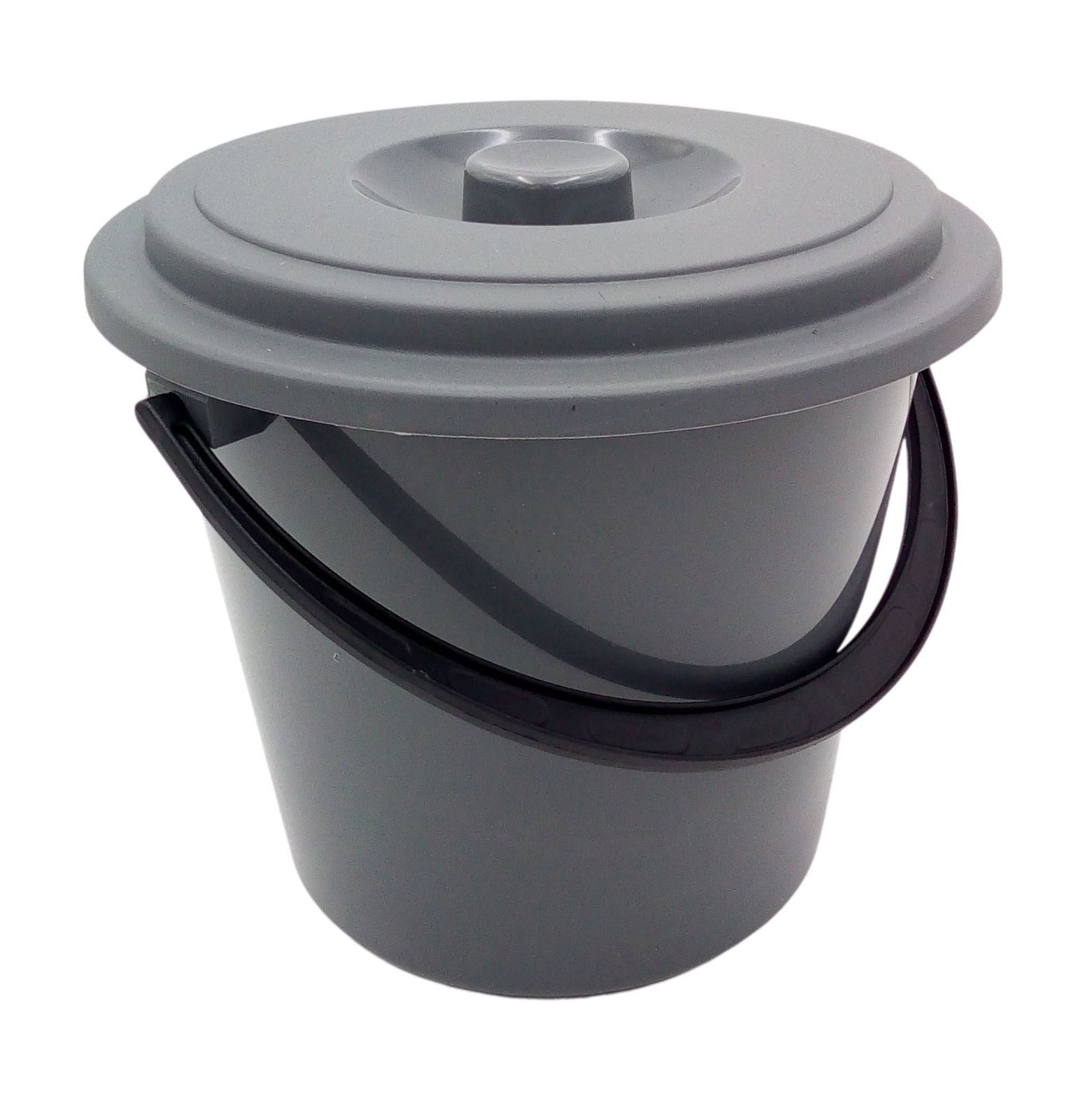 PLAST1 Putzeimer Eimer mit Deckel 5L Wassereimer Putzeimer Windeleimer Mülleimer