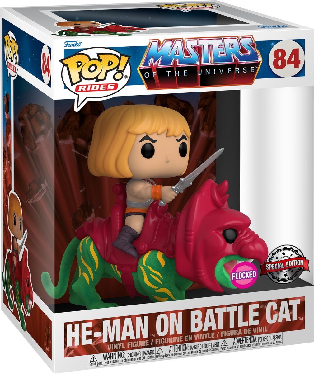 Funko Spielfigur Masters of the Universe He-Man Battle Cat Flocked