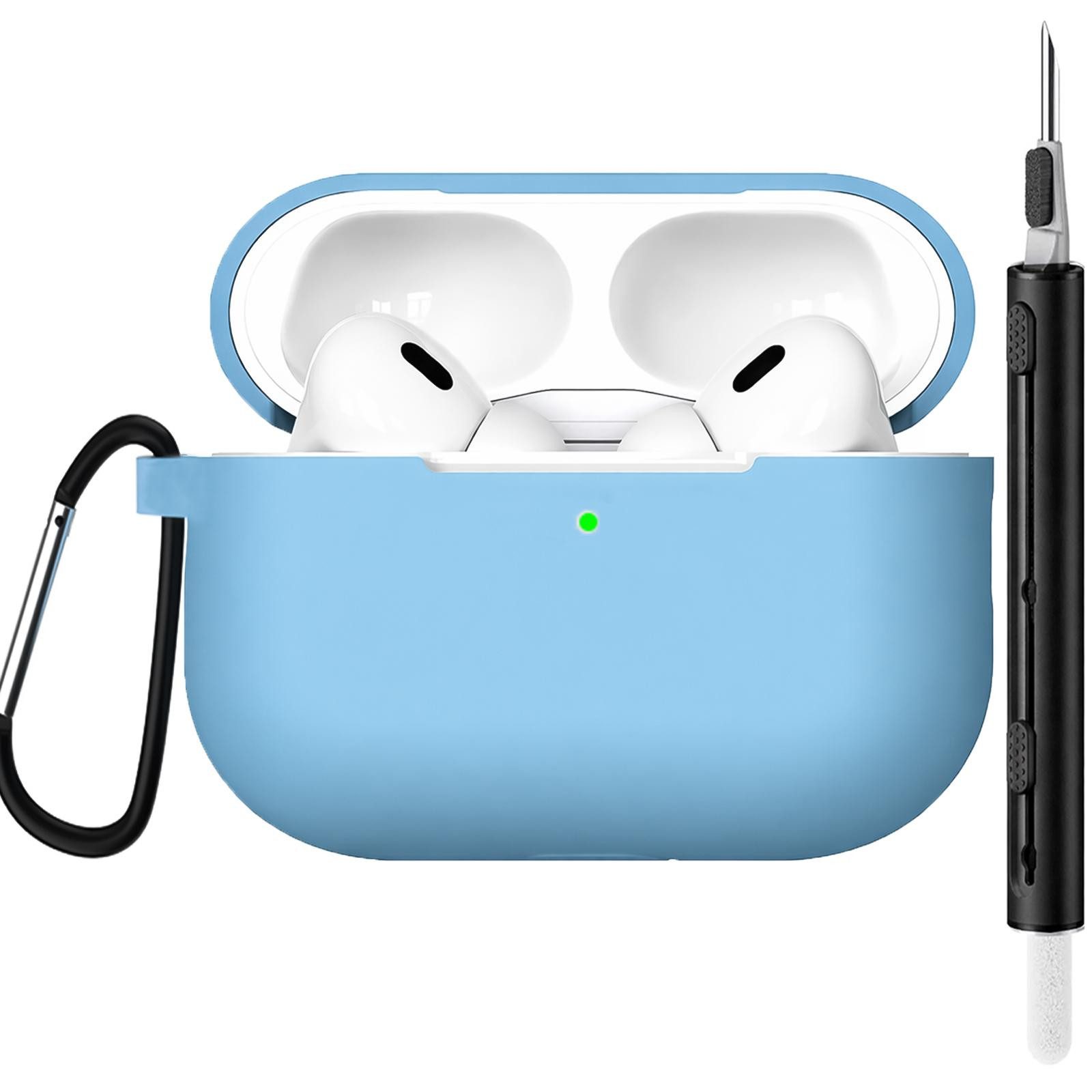 CoolGadget Kopfhörer-Schutzhülle für AirPods Pro 3 Silikon, Stoßfest Clip Karabiner kabelloses laden Case Schutz Cover von CoolGadget