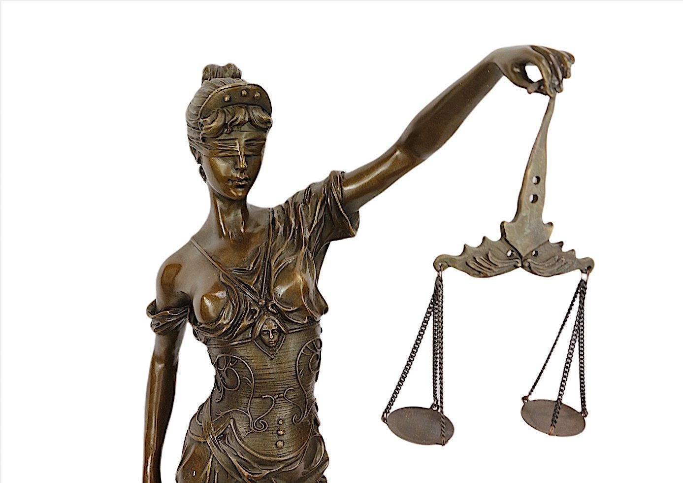 Linoows Dekoobjekt gegossen Bronzefigur, Bronze Justizia Hand XL cm, Skulptur 62