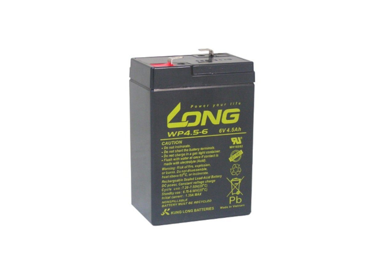 Kung Long 6V 4,5Ah ersetzt CP 645 CP645 AGM Batterie wartungsfrei Bleiakkus