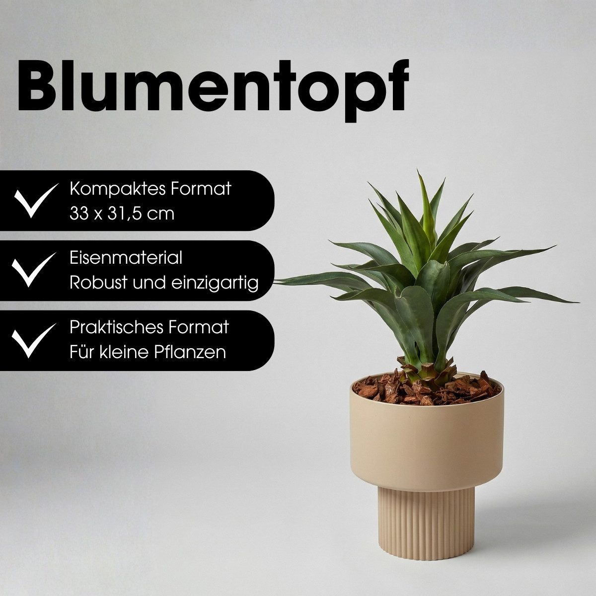 Mica Decorations Blumentopf Mica Decorations Lux Blumentopf – Hellbraun