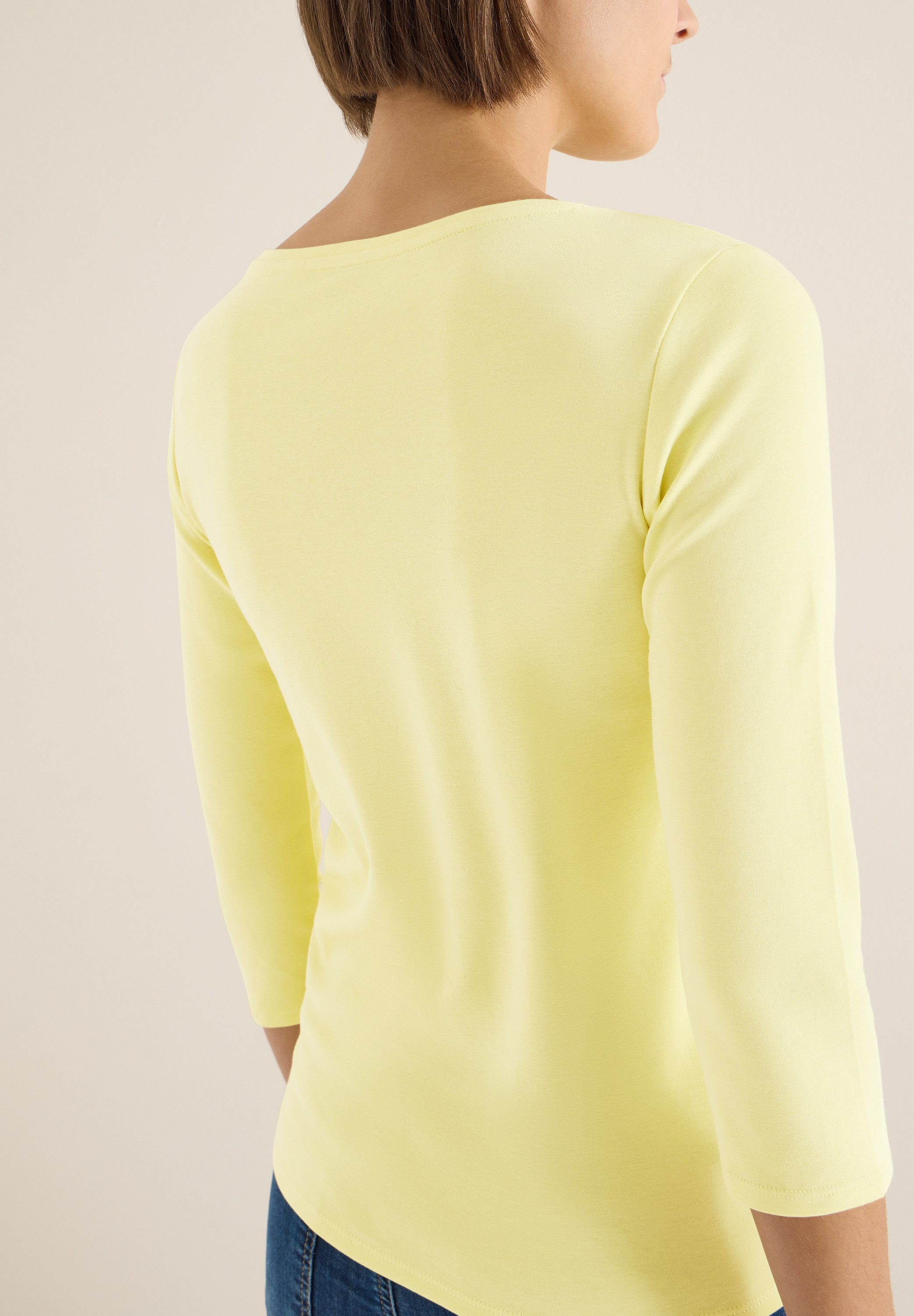 CECIL 3/4-Arm-Shirt Basic Boatneck mit U-Boot-Ausschnitt, unifarben günstig online kaufen