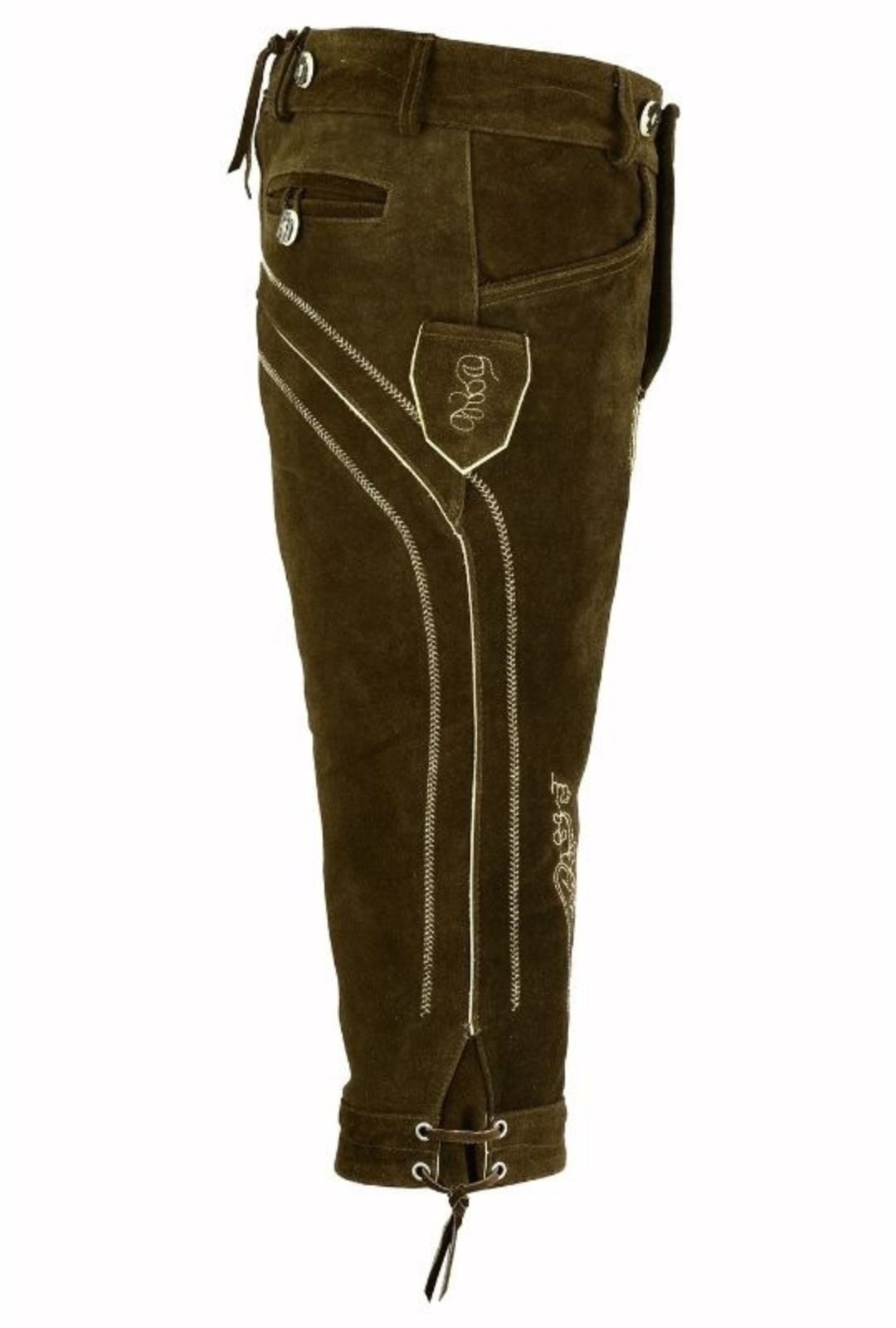 Myooka Trachtenlederhose Herren Trachtenlederhose Inkl. Hosen Träger Größe 46-62 LE1BRN