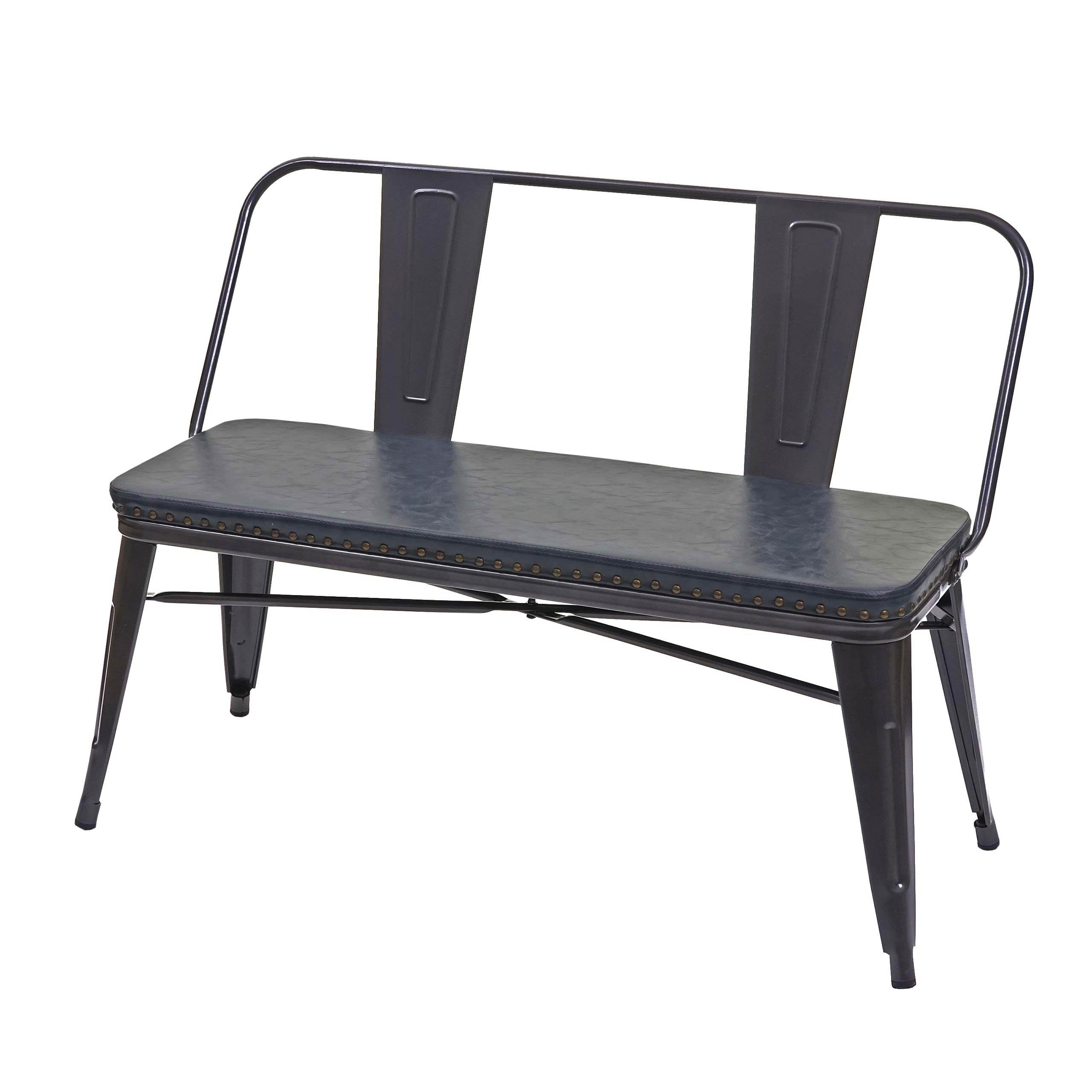 MCW Sitzbank MCW-H10-SB, Gepolsterte Sitzfläche aus Kunstleder, Abgerundete Ecken und Kanten grau, schwarz | grau