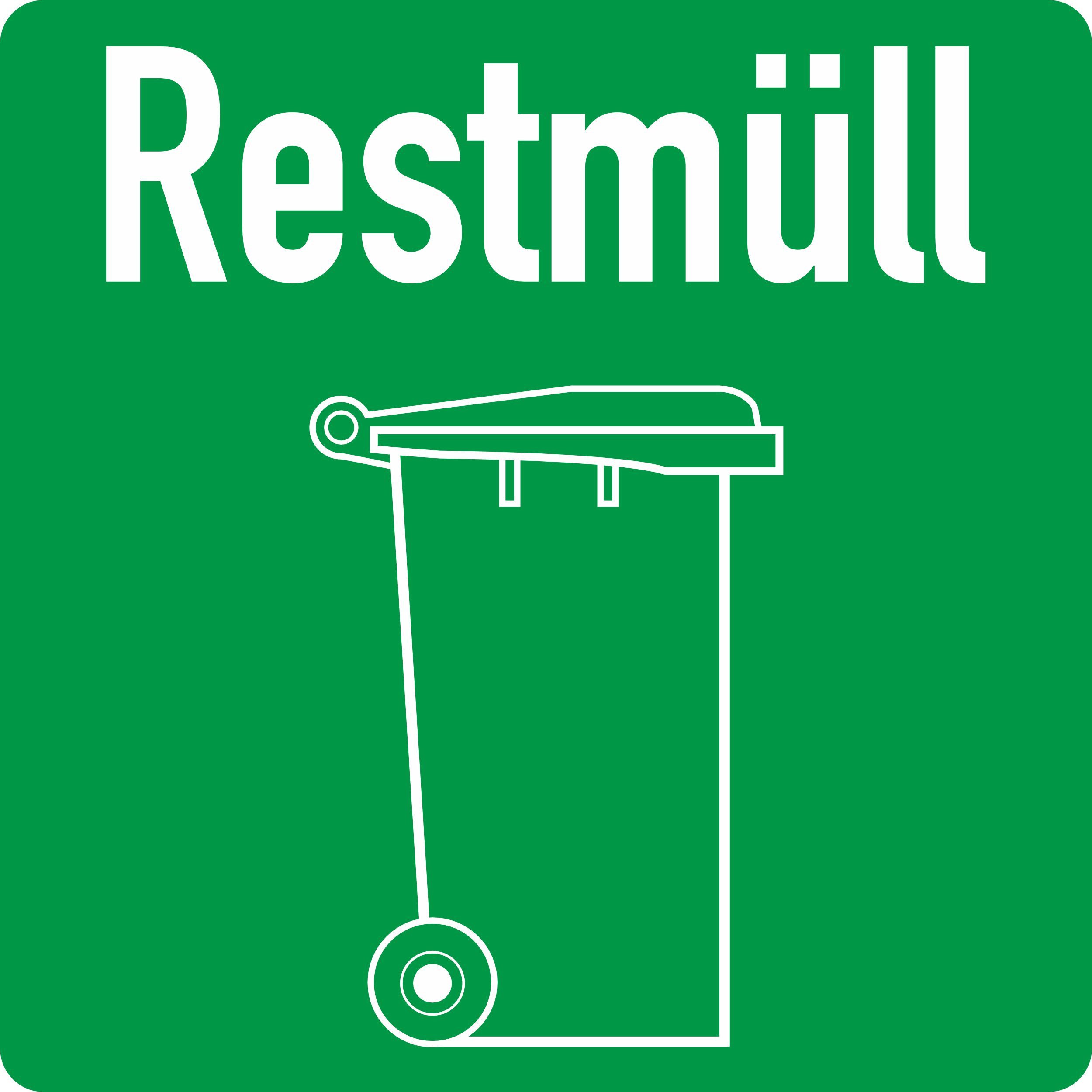 Hermann Schütz Aufkleber Restmüll 125 x 125 mm PVC, (1tlg)