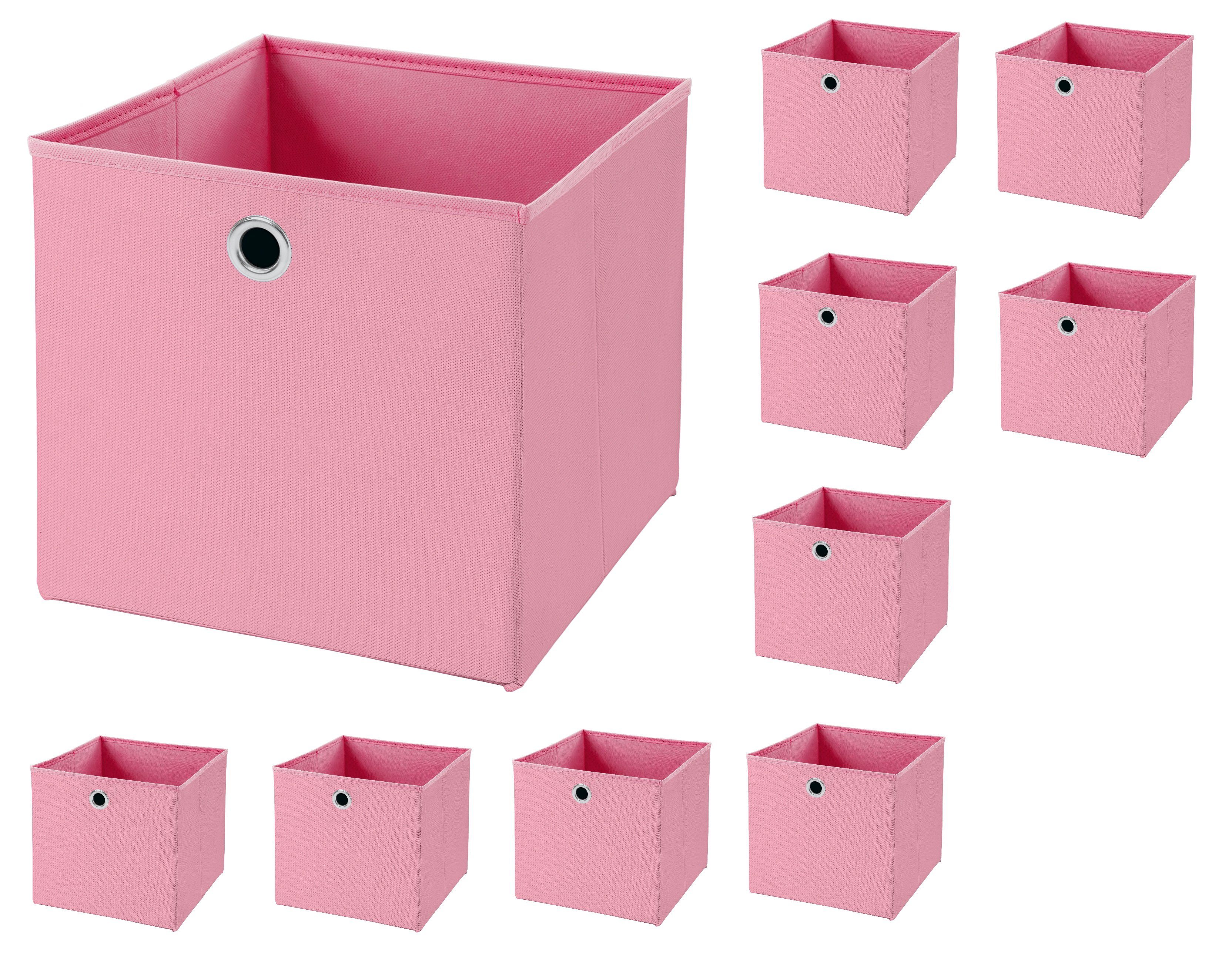 StickandShine Aufbewahrungsbox 10 Stück 33 x 33 x 33 cm Faltbox ohne Deckel  Stoffbox Aufbewahrungsbox (10er SET 33x33x33) in verschiedenen Farben 33cm