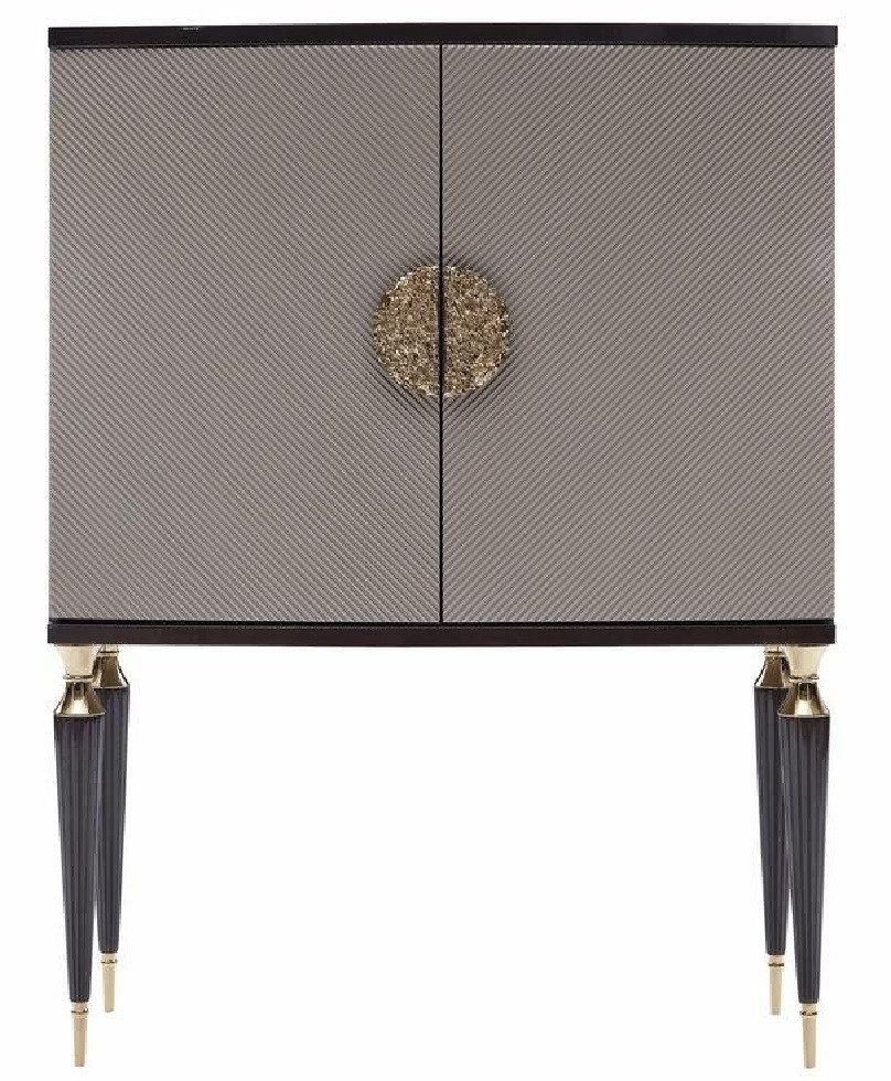 Xlmoebel Barschrank Luxuriöser Holz Barschrank in Grau für das Wohnzimmer mit Platz (Barschrank) Hergestellt in Europa