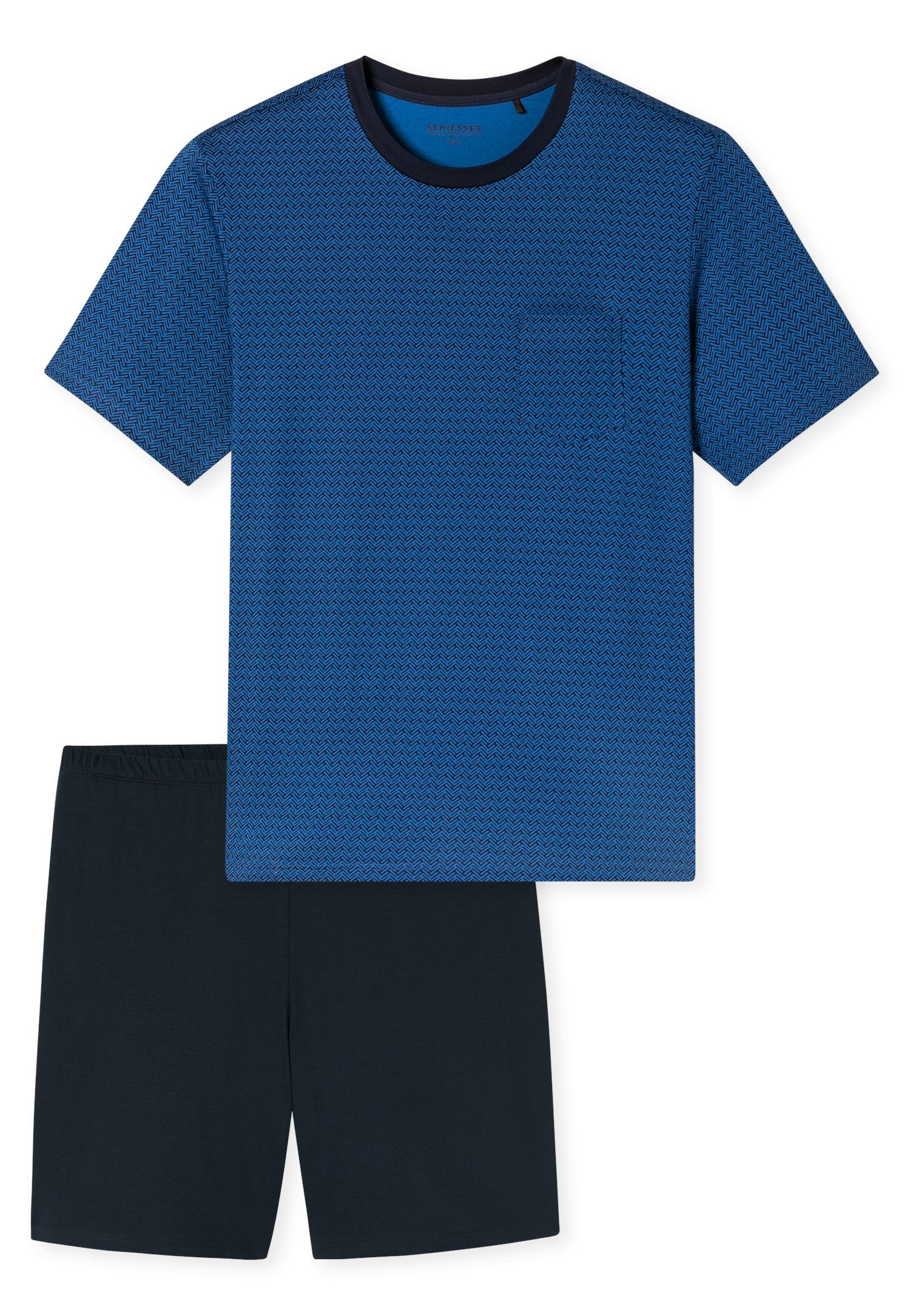 Schiesser Pyjama Comfort Essentials (Set, 2 tlg., 0) mit aufgesetzter Brusttasche