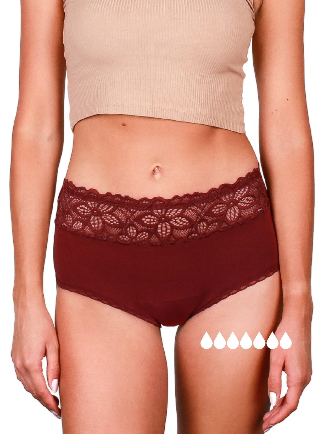 Taynie Periodenslip Deluxe ultra - Periodenunterwäsche sehr starke Blutung - Damen (1-St., 1er-Pack) Auslaufsichere Periodenunterwäsche / Periodenslip aus Bio Baumwolle