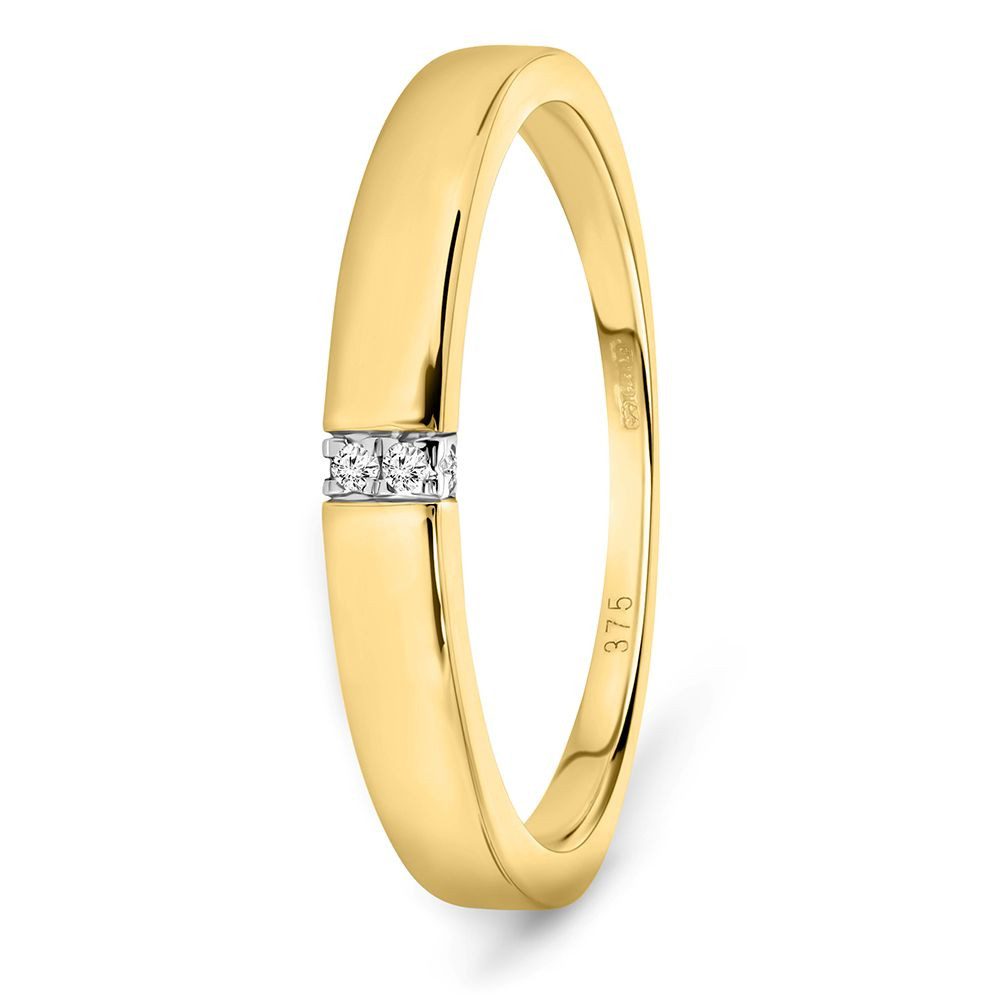Miore Verlobungsring SA976RY - Damen 9 Karat Gelbgold (375) mit 0.02 Ct Diamanten, Ringabmessungen Breite 3mm Höhe 2mm
