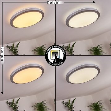 hofstein Panel »Loana« Zimmerlampe aus Metall weiß und weißen Kunststoff, CCT 2700-4000 Kelvin, über Lichtschalter in 3 Stufen dimmbar, LED 3100 Lumen