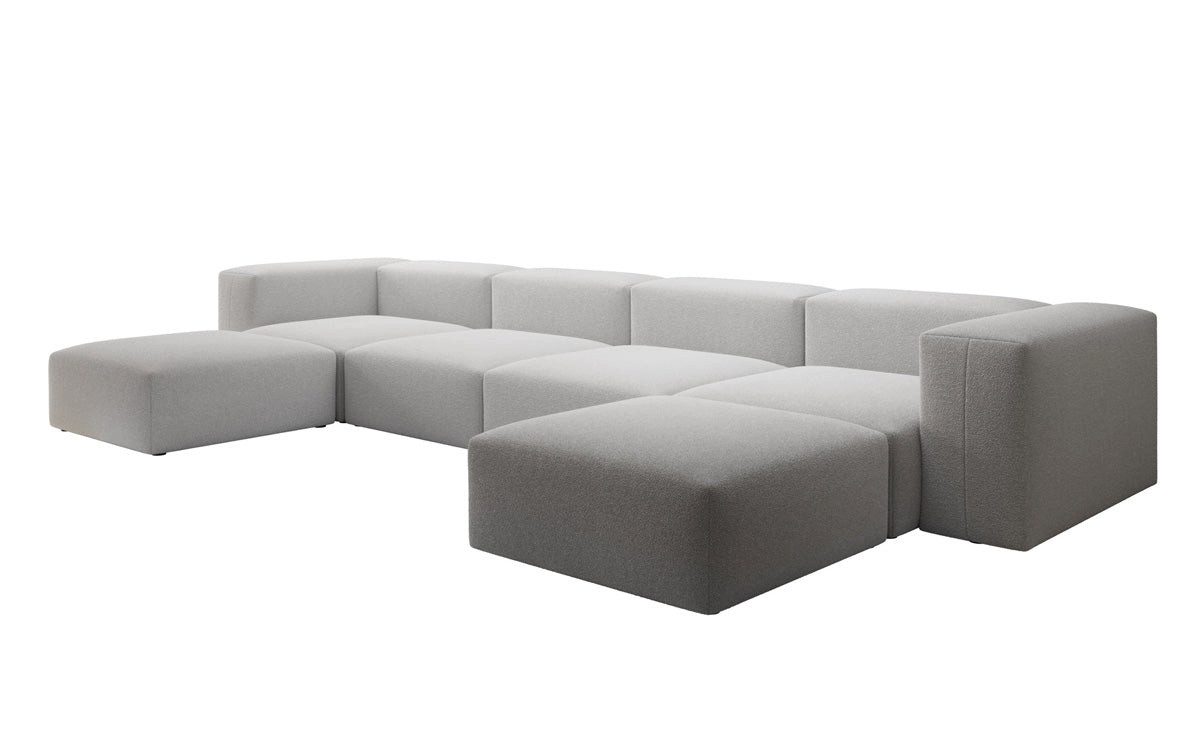 Luxusbetten24 Sofa Designer U Sofa Snug, in Bouclé