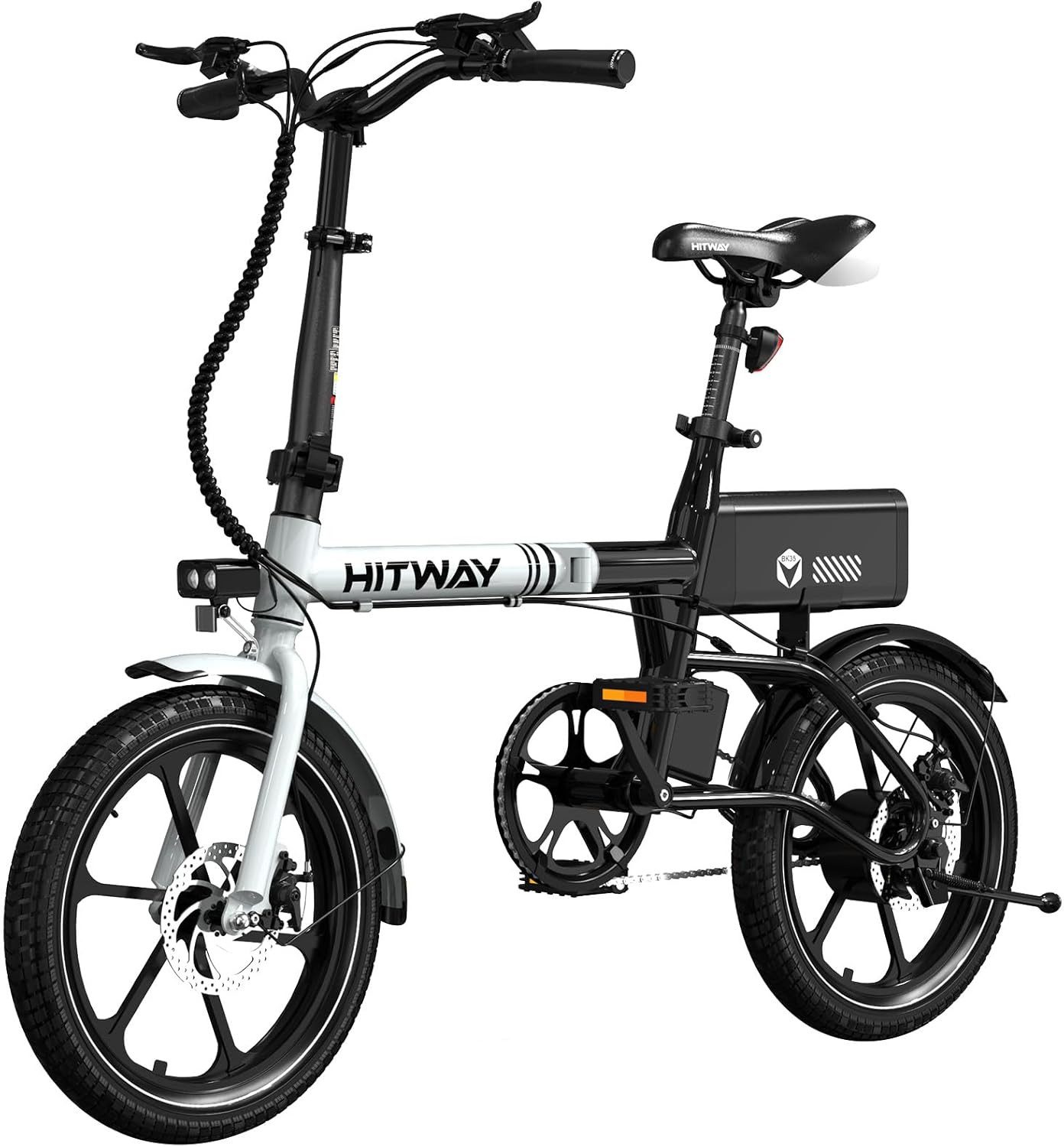 HITWAY E-Bike Faltrad Faltbares Elektrofahrrad, herausnehmbarer Akku bis zu 65 km Reichweite, 1 Gang, APP, Max. 25km/h E-Citybike, Pedelec mit Schloss, Pumpe