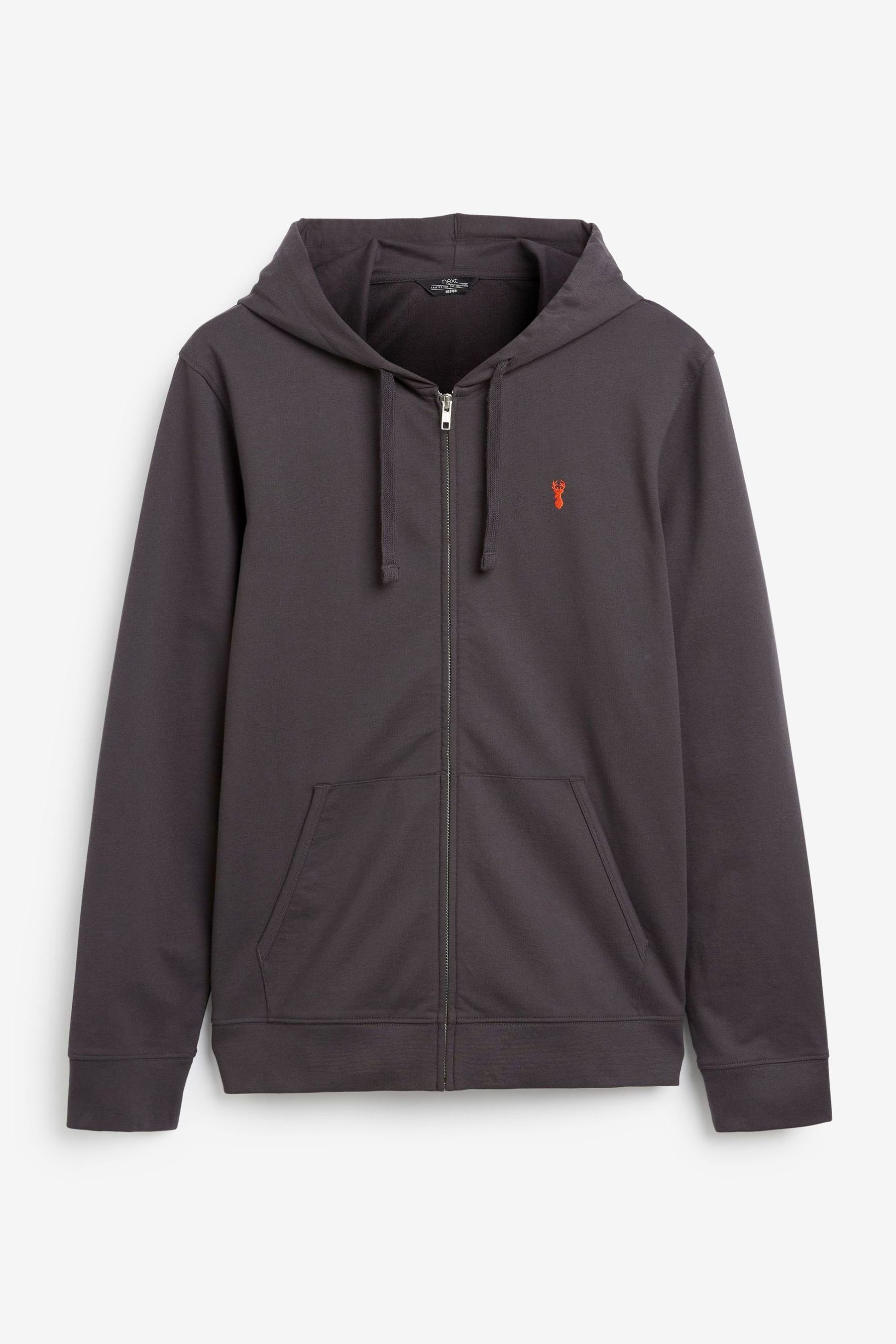 Leichter Next Reißverschluss Hoodie Grey (1-tlg) mit Kapuzensweatjacke Slate