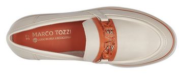 MARCO TOZZI by GMK Slipper Chunky Loafer, Mokassin mit kontrastfarbigen Logo-Schmuckelement