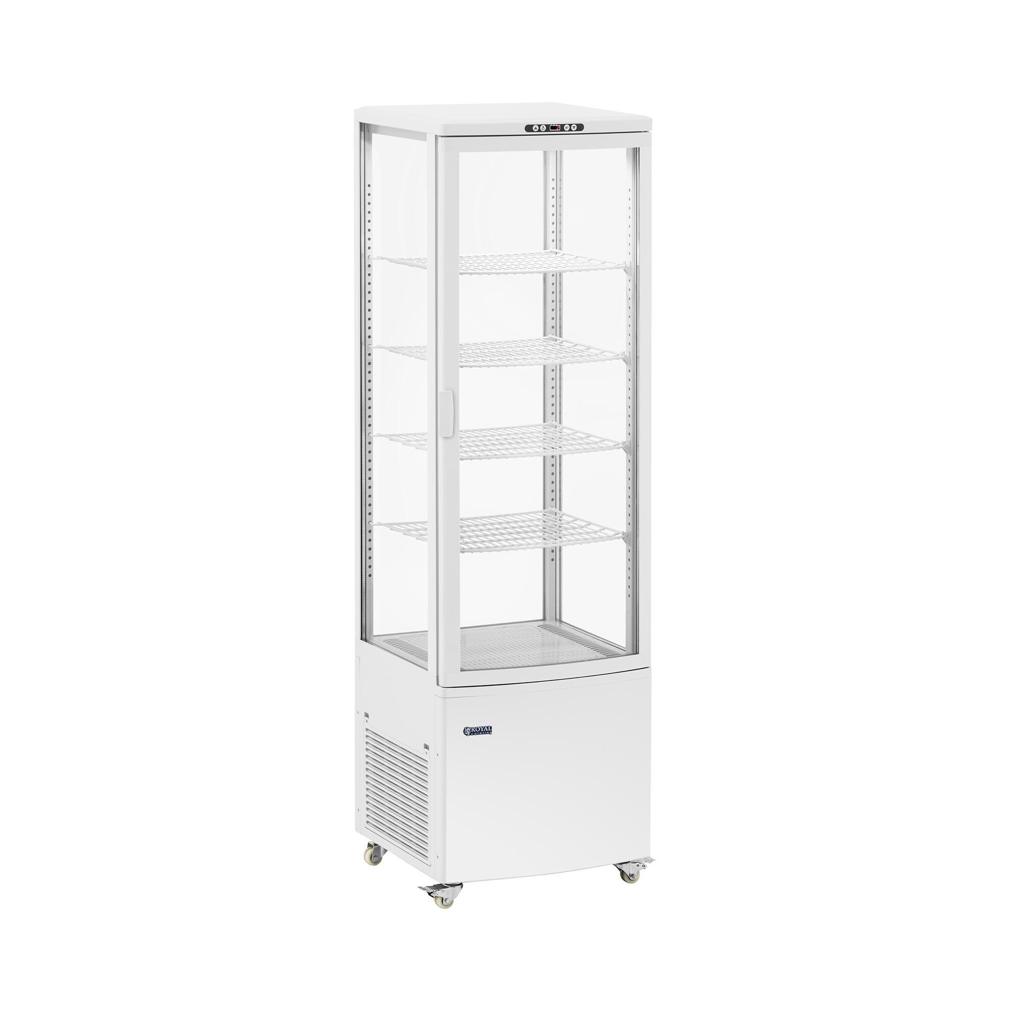 Royal Catering Kühlschrank RCCC-238-W, 171.5 cm hoch, 54 cm breit, Kühlvitrine 238 L Kuchentheke 5 Ebenen Kühltheke weiß Kalte Theke