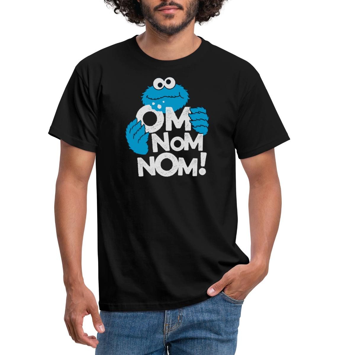 Spreadshirt T-Shirt Sesamstraße Krümelmonster Om Nom günstig online kaufen