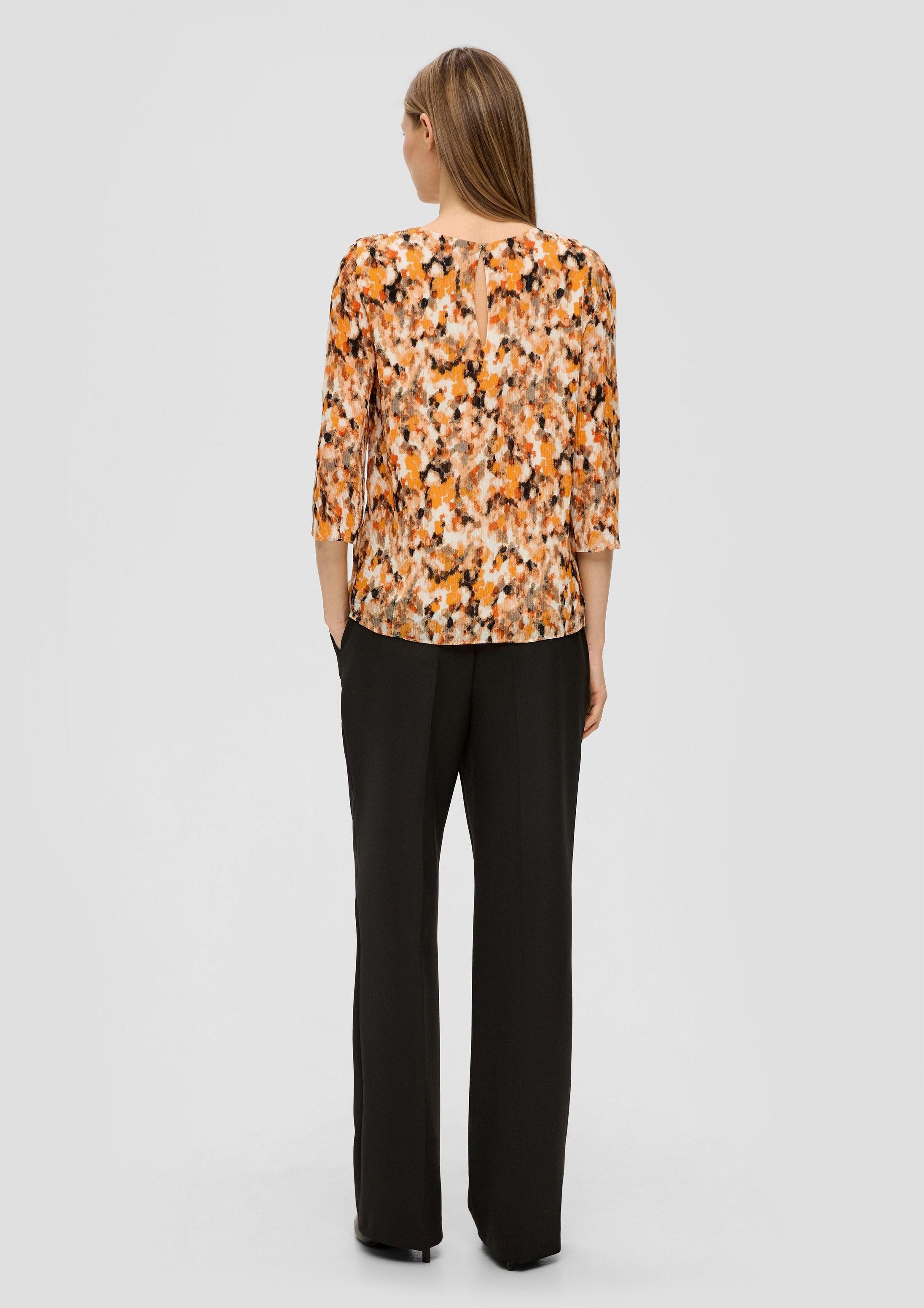 s.Oliver Kurzarmbluse Bluse Chiffon-Bluse mit Webstruktur