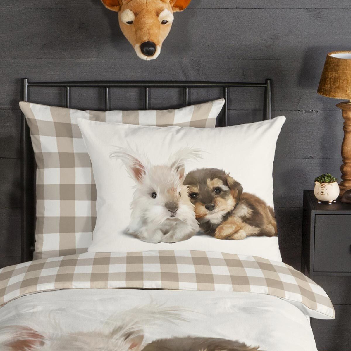 TRAUMSCHLAF Bettwäsche Hase und Hund, Flanell, günstig online kaufen