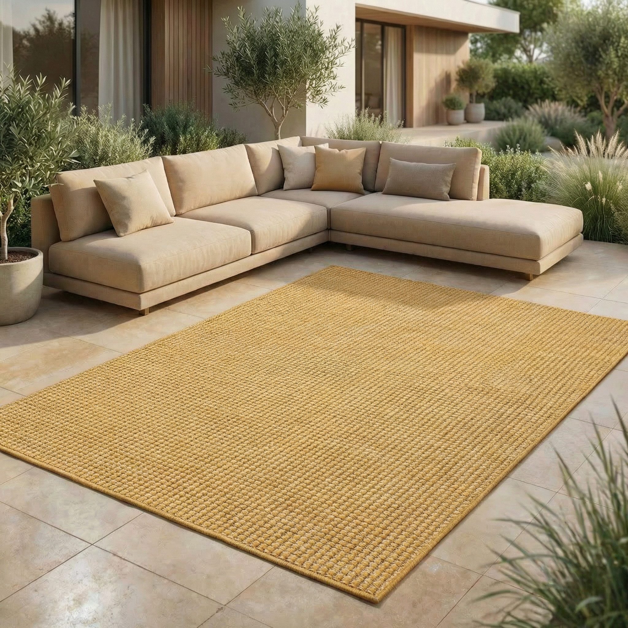 Jimri Outdoorteppich Keywest, Rechteckig, Outdoor Teppich Balkonteppich Terassenteppich