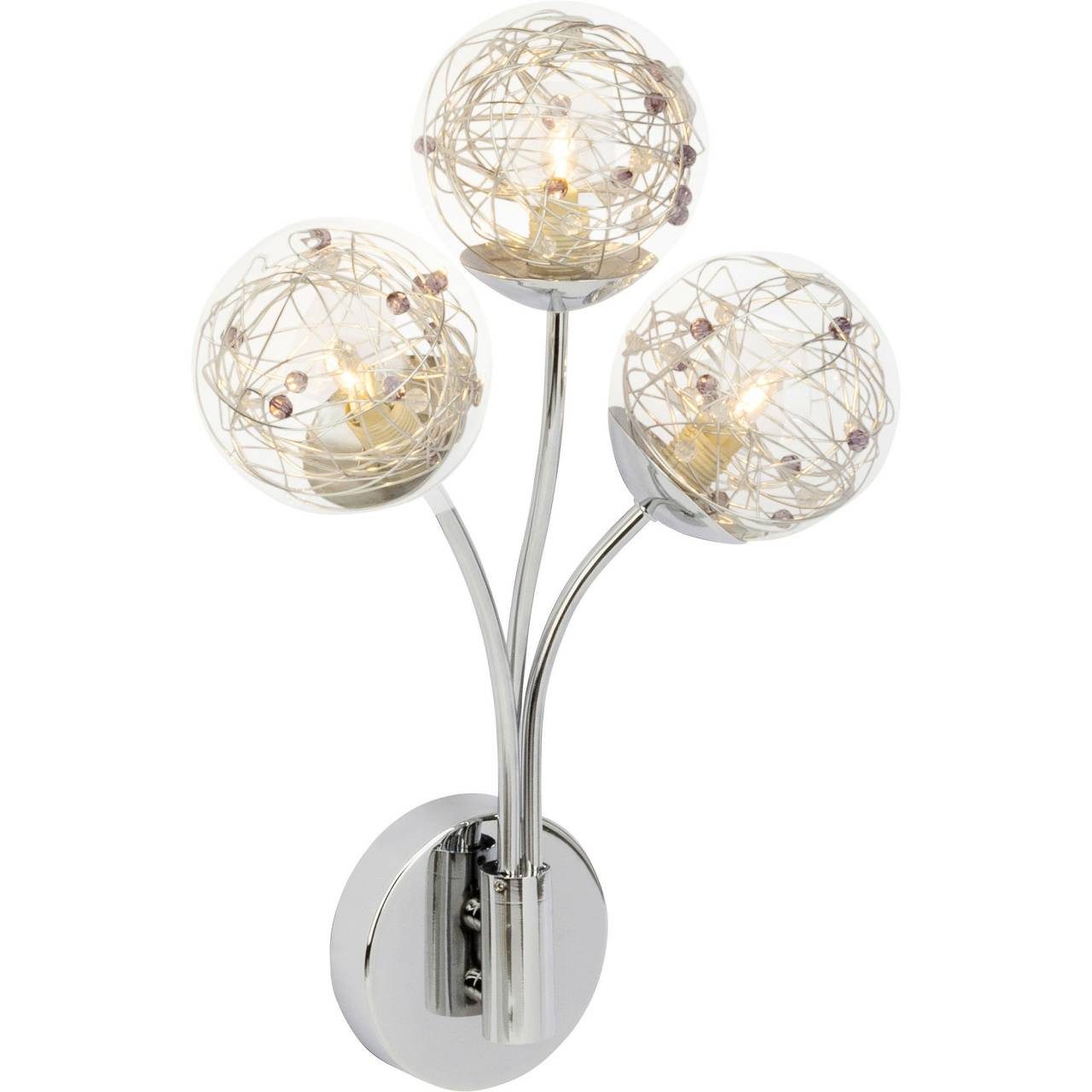 Brilliant Wandleuchte Joya, Lampe Joya Wandleuchte 3flg chrom 3x QT14, G9, 33W, geeignet für Sti