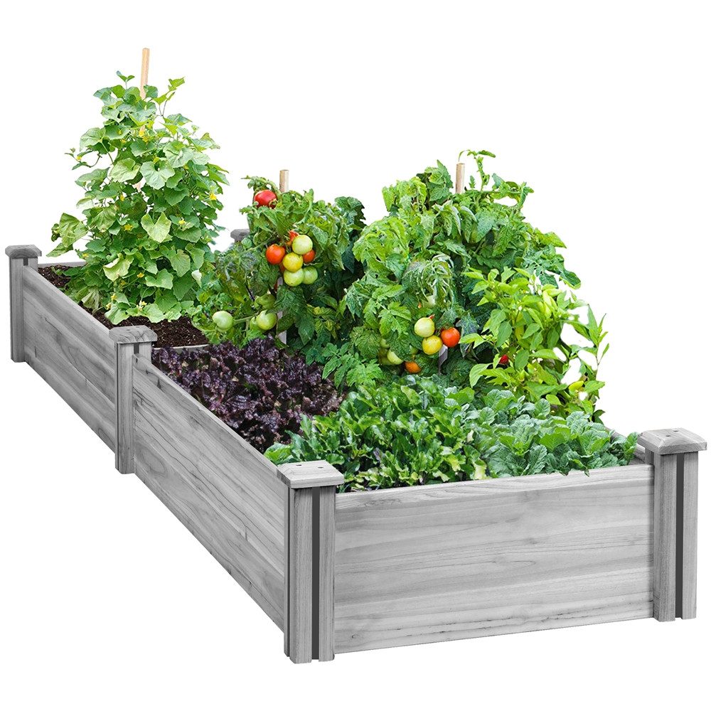 Yaheetech Hochbeet Trennbares Pflanzbeet, Pflanzkasten aus Holz Wetterfest Gartenbeet Kräuterbeet