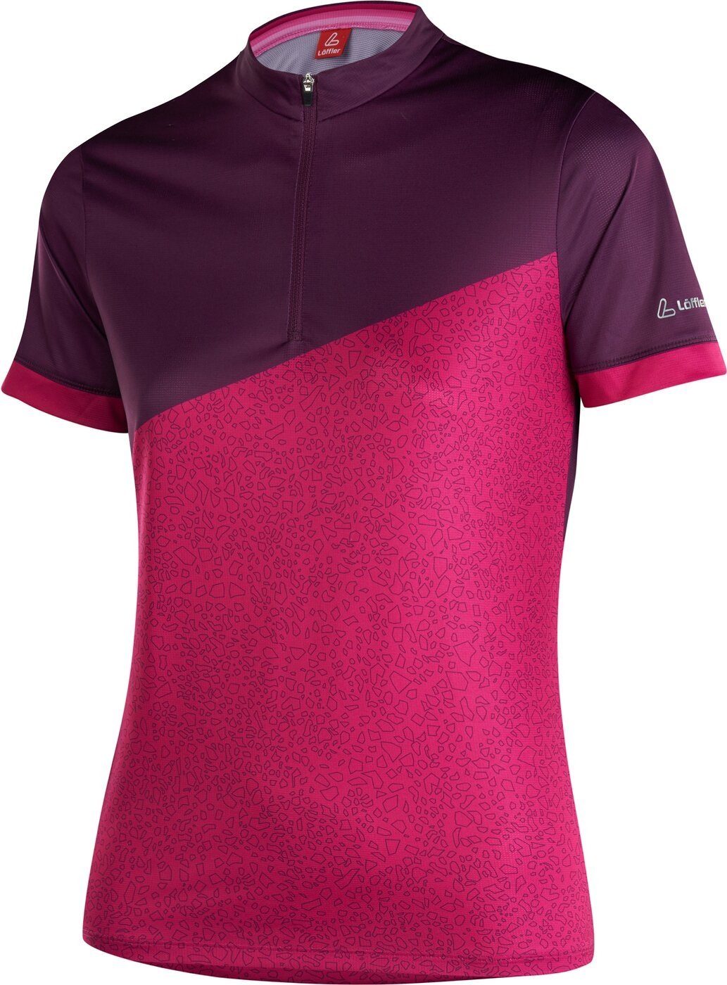 Löffler Radtrikot BIKE SHIRT HZ Fahrrad-Trikot/ - Shirt Damen rosa/lila