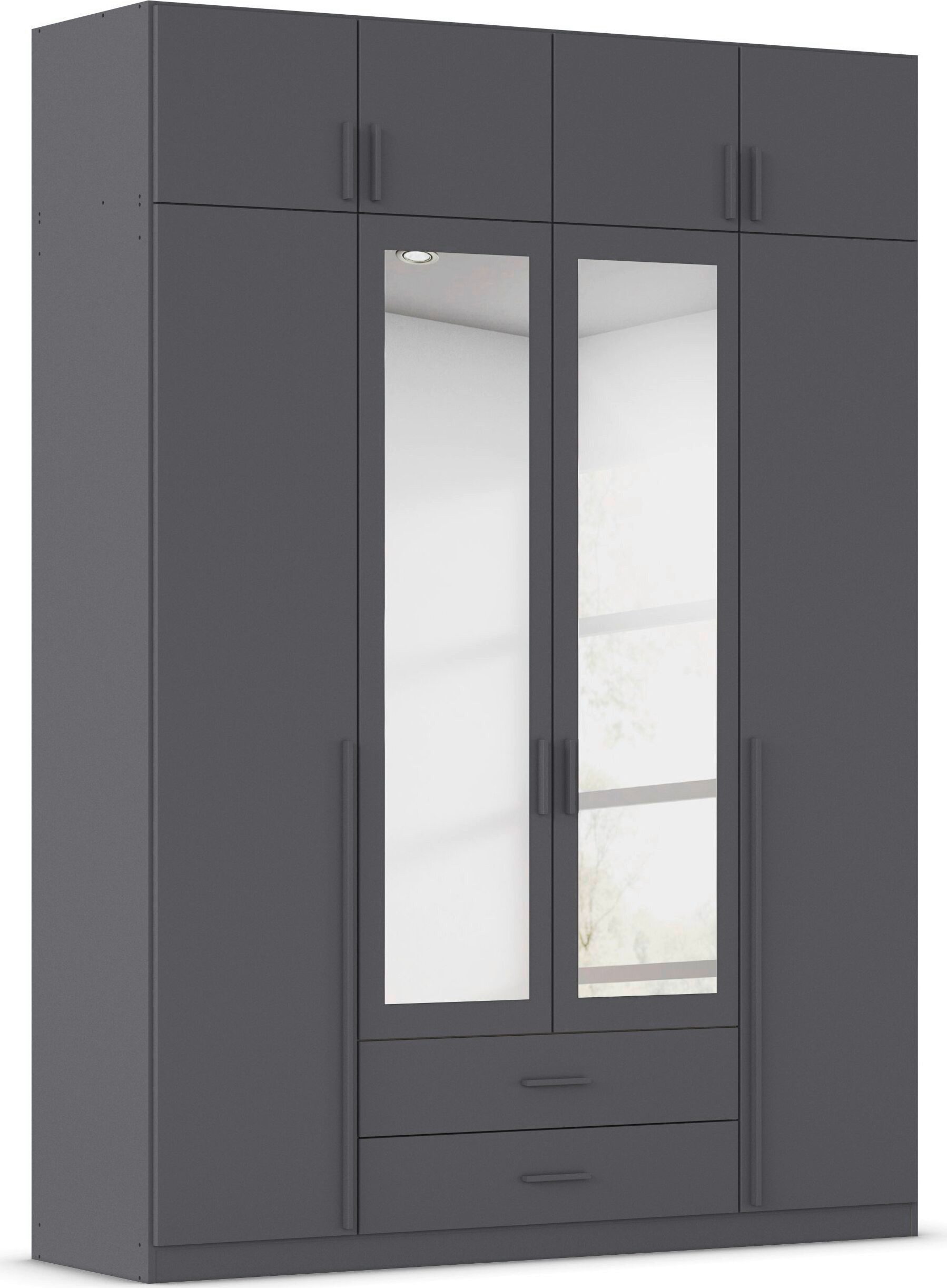 rauch Kleiderschrank Schrank Garderobe Wäscheschrank GAMMA in 4 Breiten 91-226 cm (3 verschiedene Ausstattungen BASIC/CLASSIC/PREMIUM (inkl. SOFT-CLOSE) mit Schubladen und Schrankaufsatz sowie Spiegel MADE IN GERMANY