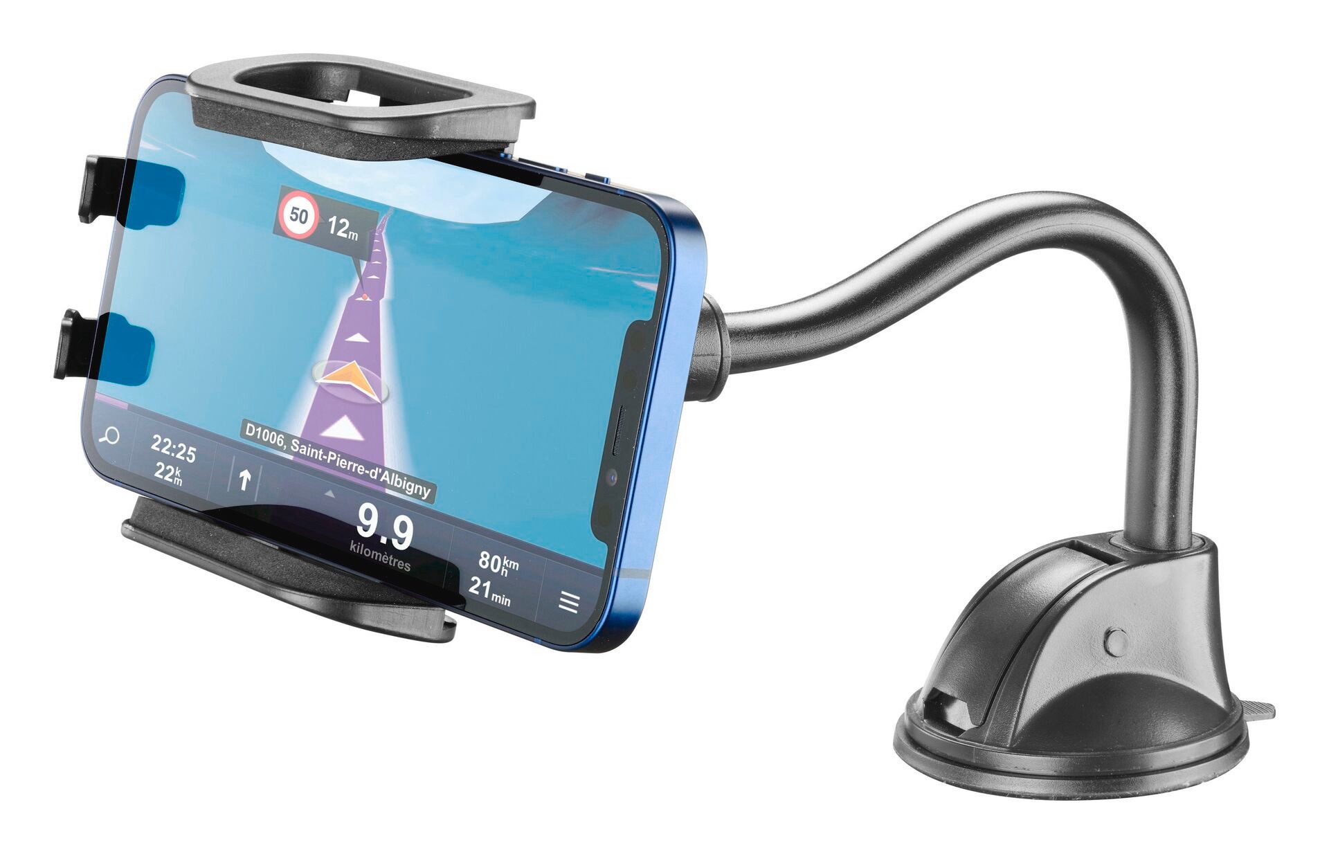 Cellularline Handy-Halterung KFZ-Halterung HUG FLEXI mit Supergrip-Saugnapf