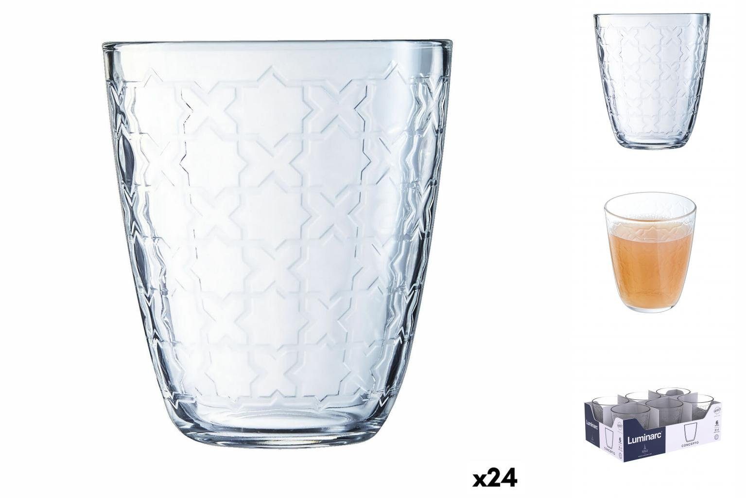 24 Luminarc Durchsichtig Concepto 310 Stück, Becher ml Glas Luminarc Glas Glas