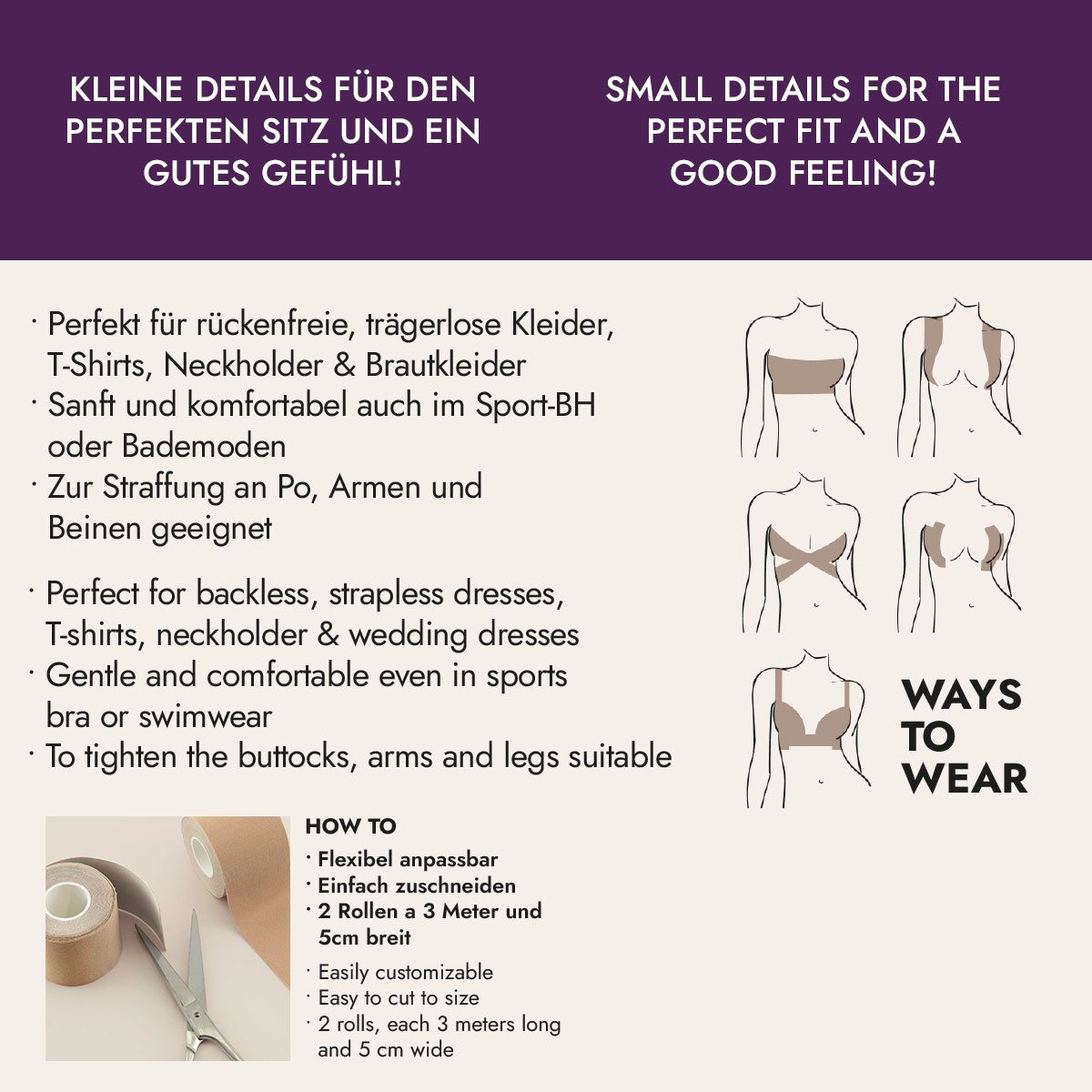 Miss Perfect Klebe-BH 30622-24 Body Lift Tape – Körperklebeband für unsichtbaren Halt