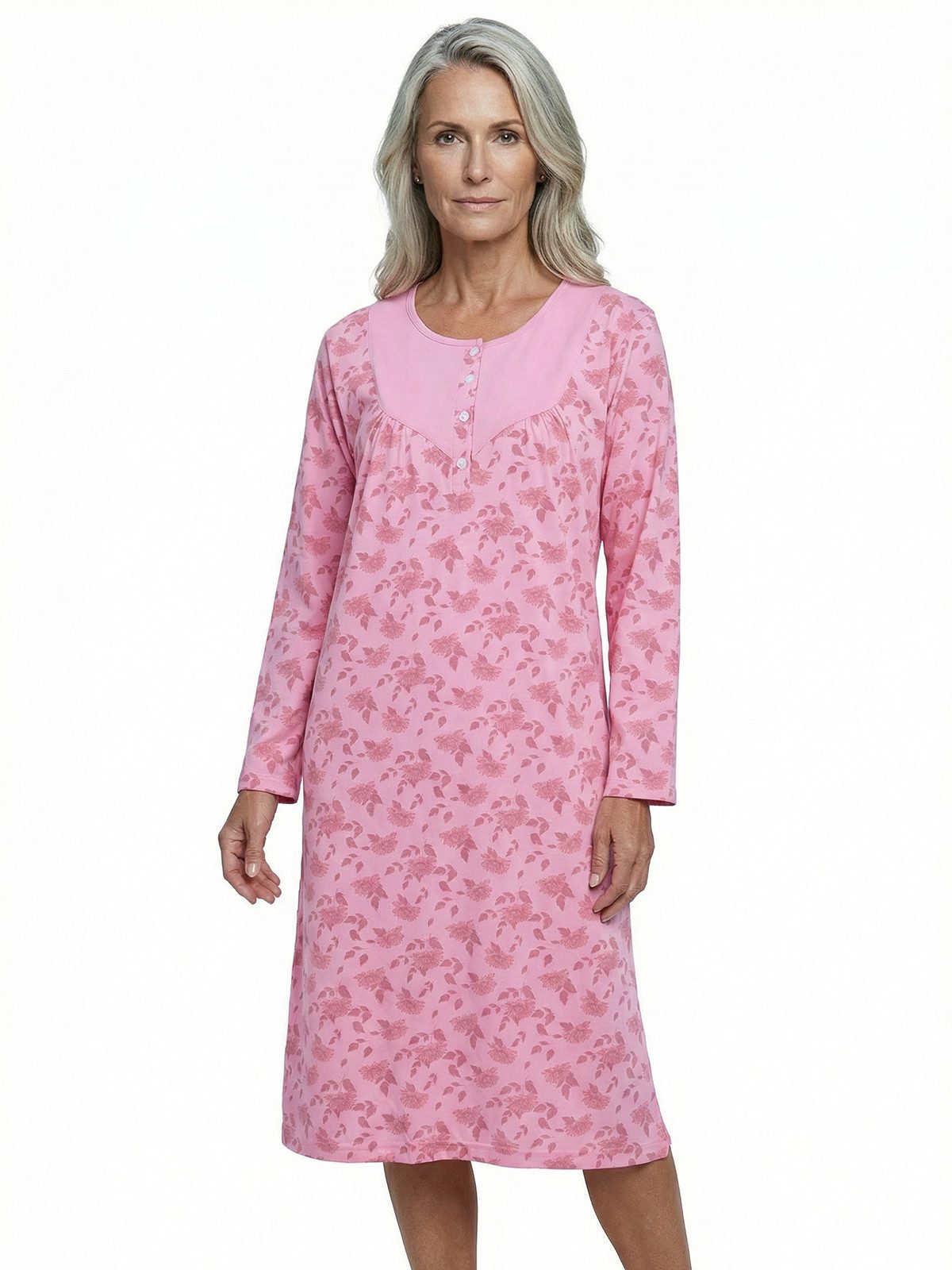 zeitlos Nachthemd Nachthemd Langarm - Romy Chrysantheme