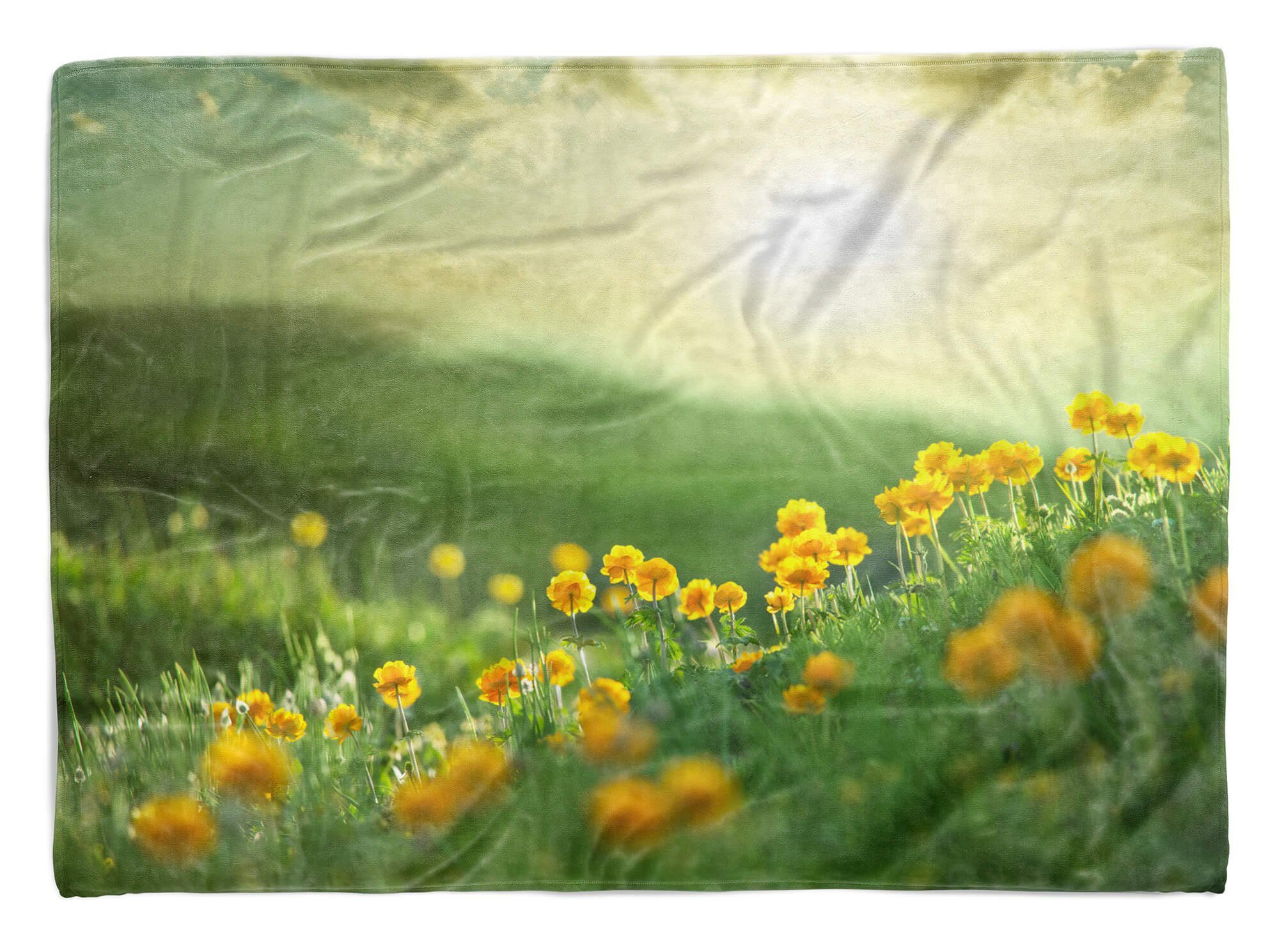 Sinus Art Handtücher Handtuch Strandhandtuch Baumwolle-Polyester-Mix Fotomotiv Blumen (1-St), Kuscheldecke Saunatuch Blum, Handtuch mit Sommer