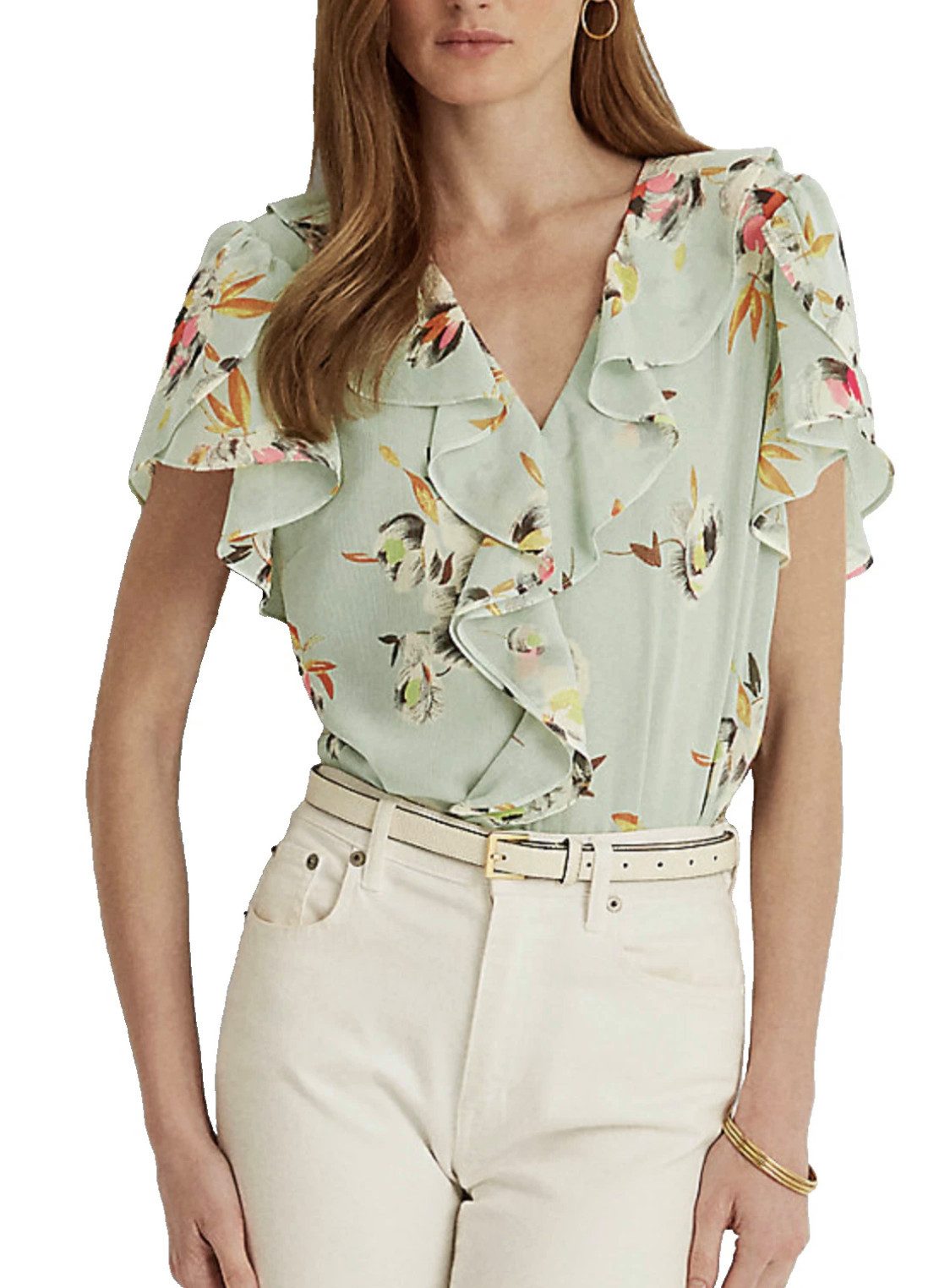Ralph Lauren Blusentop Damen "Lauren" Florale Crinkled Georgette Top Crinkled-Georgette mit zartem Falteneffekt