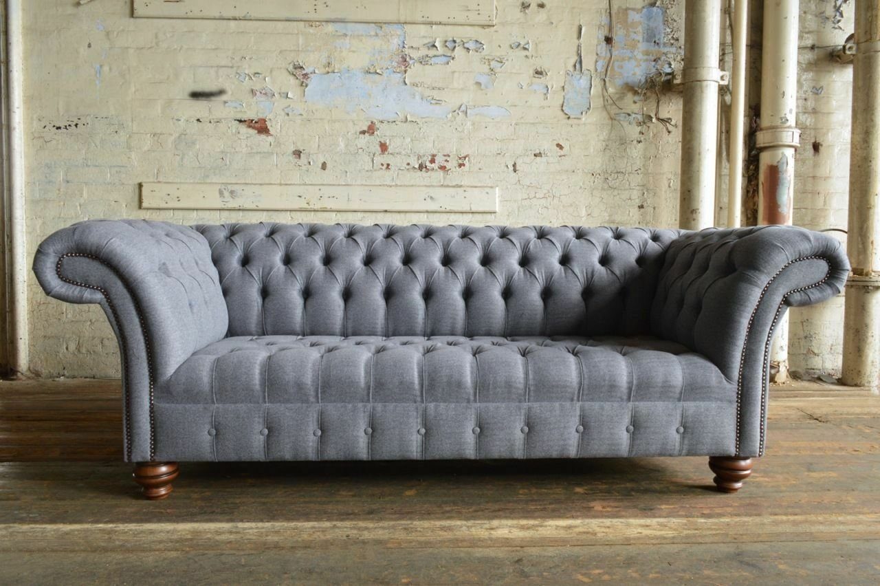 JVmoebel Chesterfield Chesterfield-Sofa, Klassischer Sofas Polster Textil Couch Schaffhau