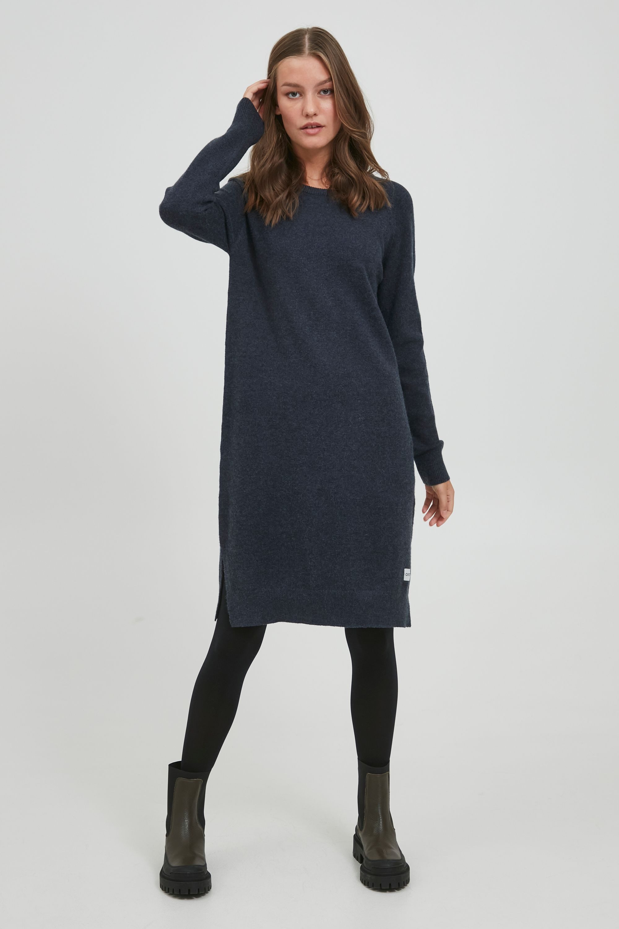 OXMO Strickkleid OXMareen Feinstrickkleid mit Rundhalsausschnitt günstig online kaufen