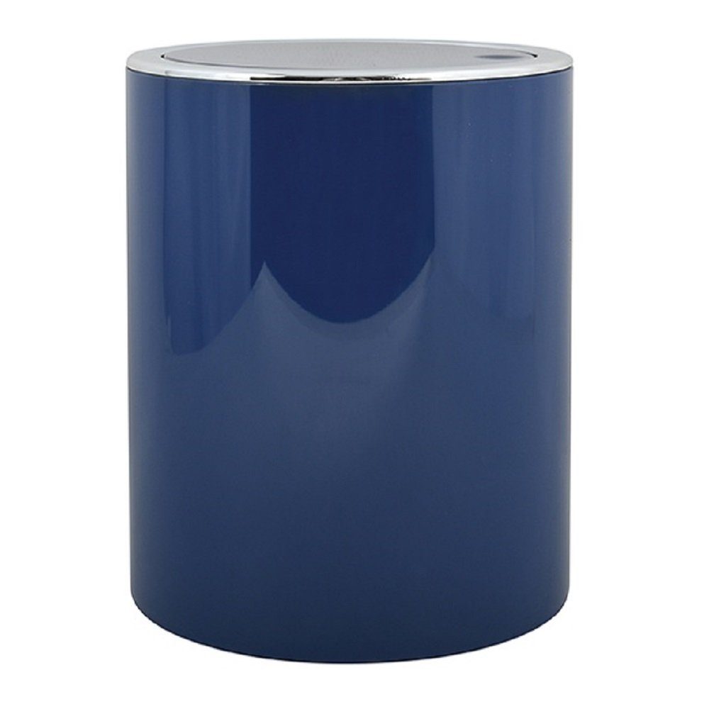 MSV Kosmetikeimer KAMAKA, eleganter Abfalleimer mit Schwingdeckel, für Küche, Bad, Büro, in angesagten Trendfarben, 6 L, blau