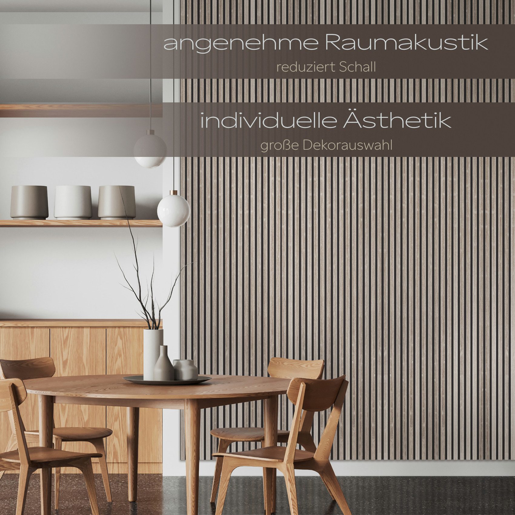 Hexim Wanddekoobjekt (Akustikpaneele 4 Stück 278x60cm Holz Comfort - flexible Lamellenwand MDF Wandpaneele Lamellenverkleidung Wandverkleidung schalldämmend 6.6 – Bild 3 von 5