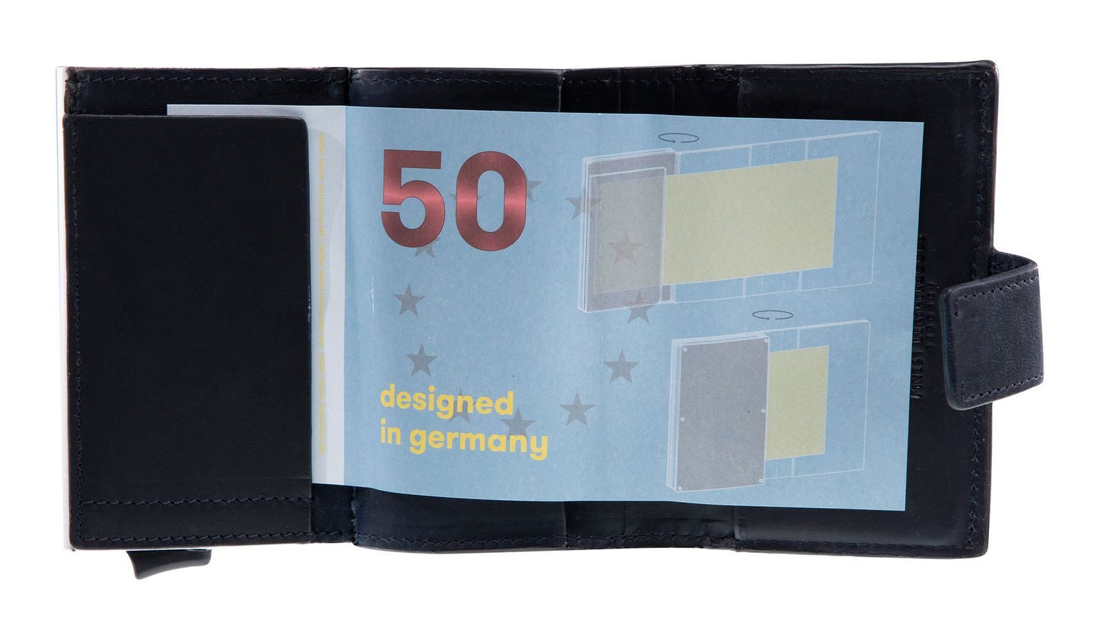 Maître Kartenetui C-Three E-Cage sv8, aus echtem Leder mit RFID-Blocker Schutz