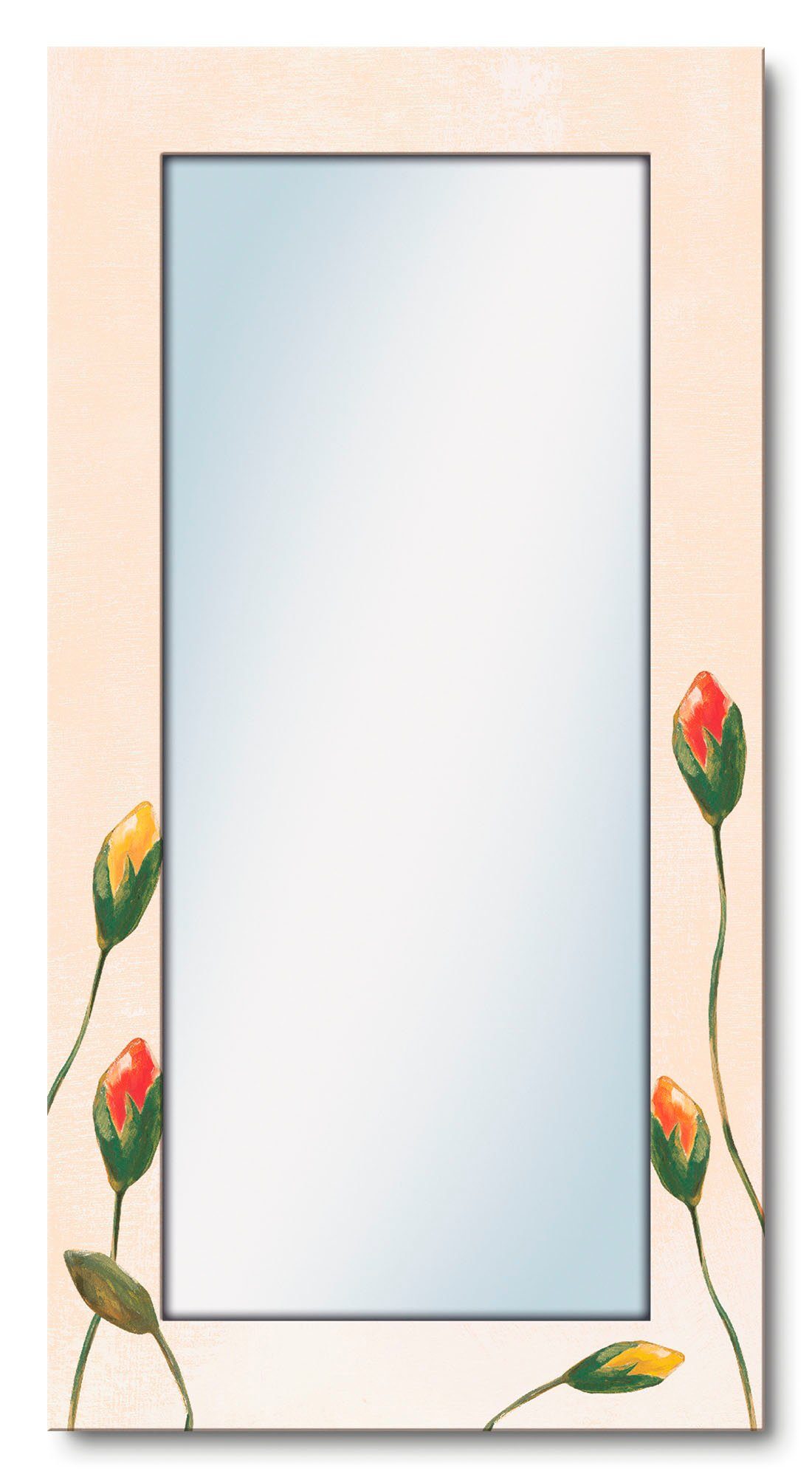 Artland Dekospiegel Bunte Mohnblumen, gerahmter Ganzkörperspiegel, Wandspiegel, mit Motivrahmen, Landhaus