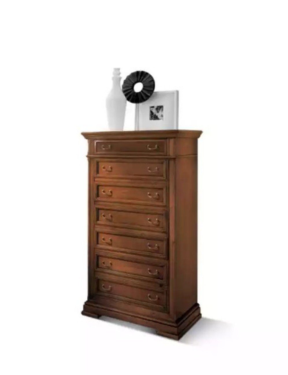 Made nur Italienische Luxus St., Europa Design Holz Klassisch Stil 1x Kommode Hochkommode JVmoebel Kommode), (1 in Braun Möbel