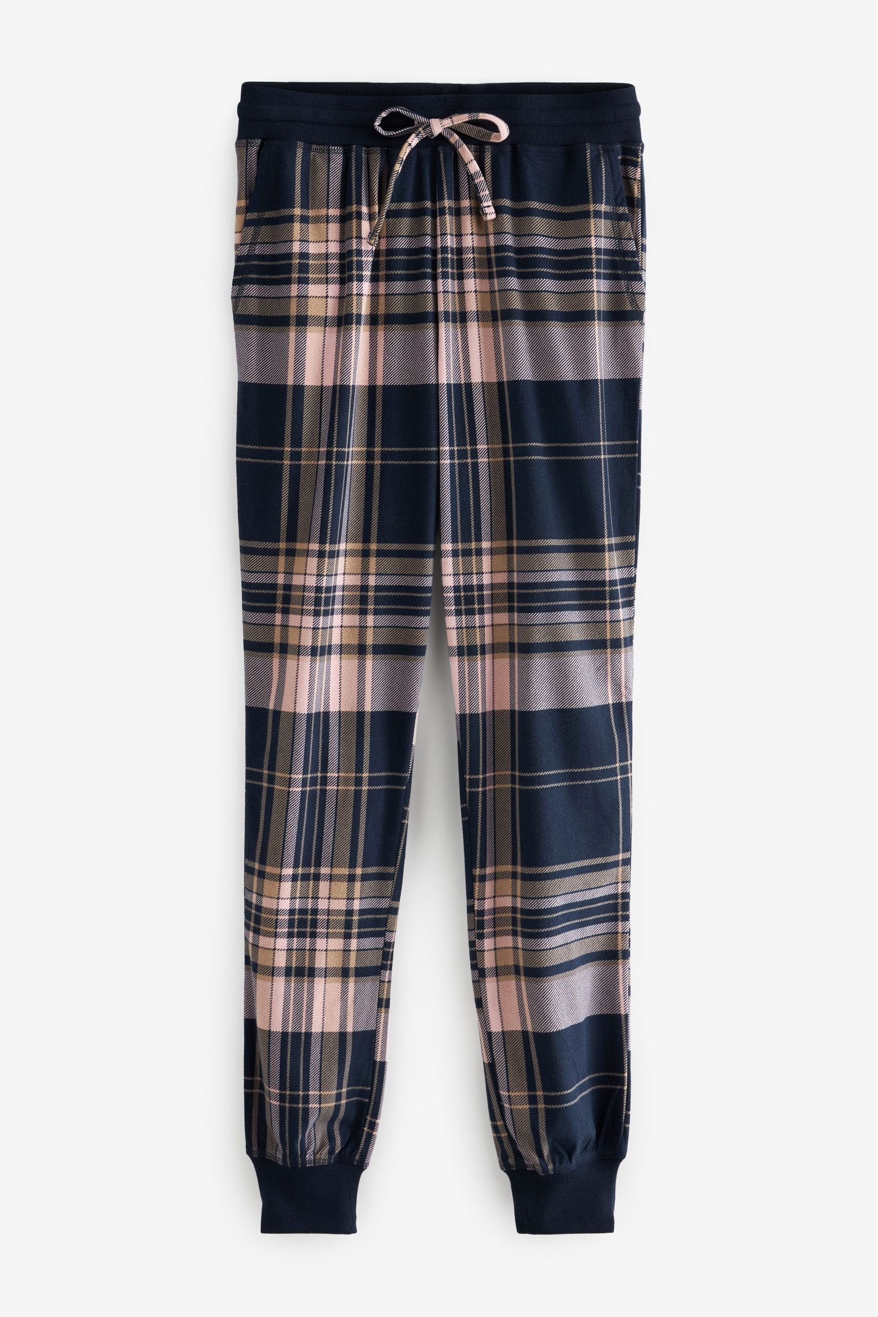 Next Pyjama Bequemer Pyjama (2 tlg) Purple Navy/Lilac Check