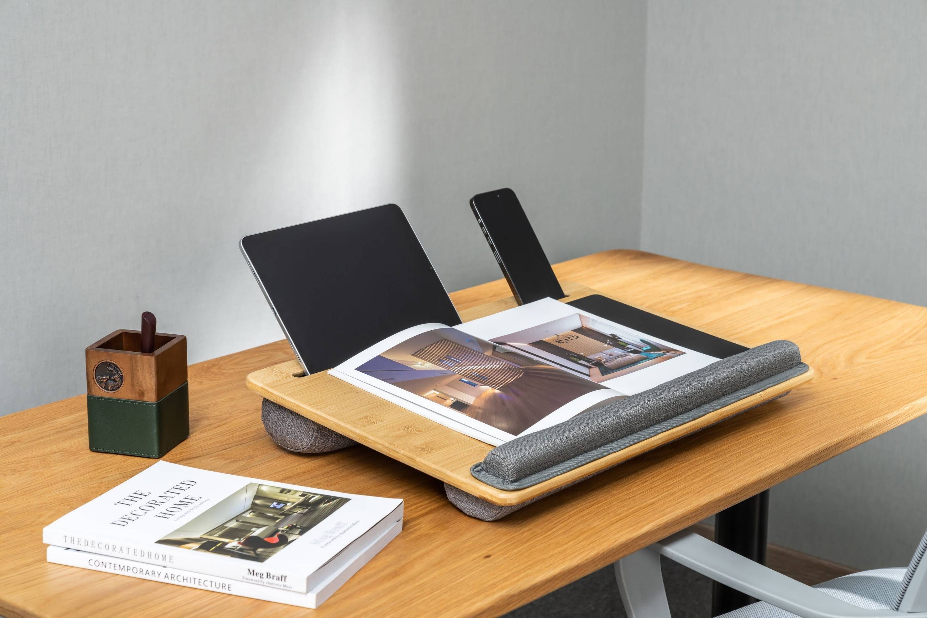 Knietablett Notebook Mauspad Laptop-Ständer mit Laptoptisch Holz LA0035, RICOO Laptop-Kissen