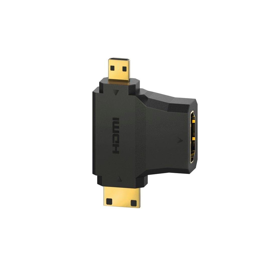 Hama HDMI™-Adapter Typ-A-Kupplung-Typ C Mini-/D Micro-Stecker vergoldet Hdmi-адаптер